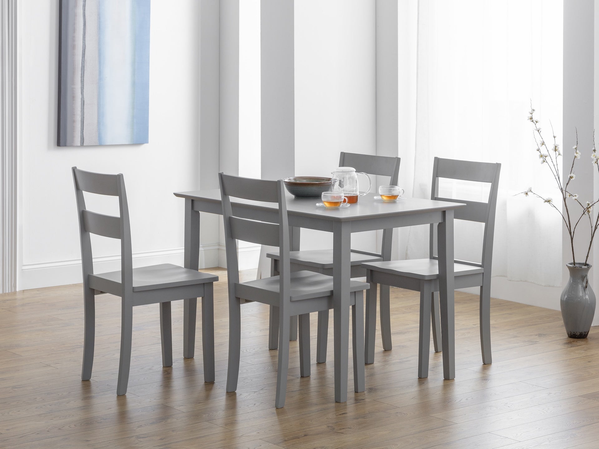 Kobe Compact Rectangular Table - Torino Grey – Julian Bowen, view 4
