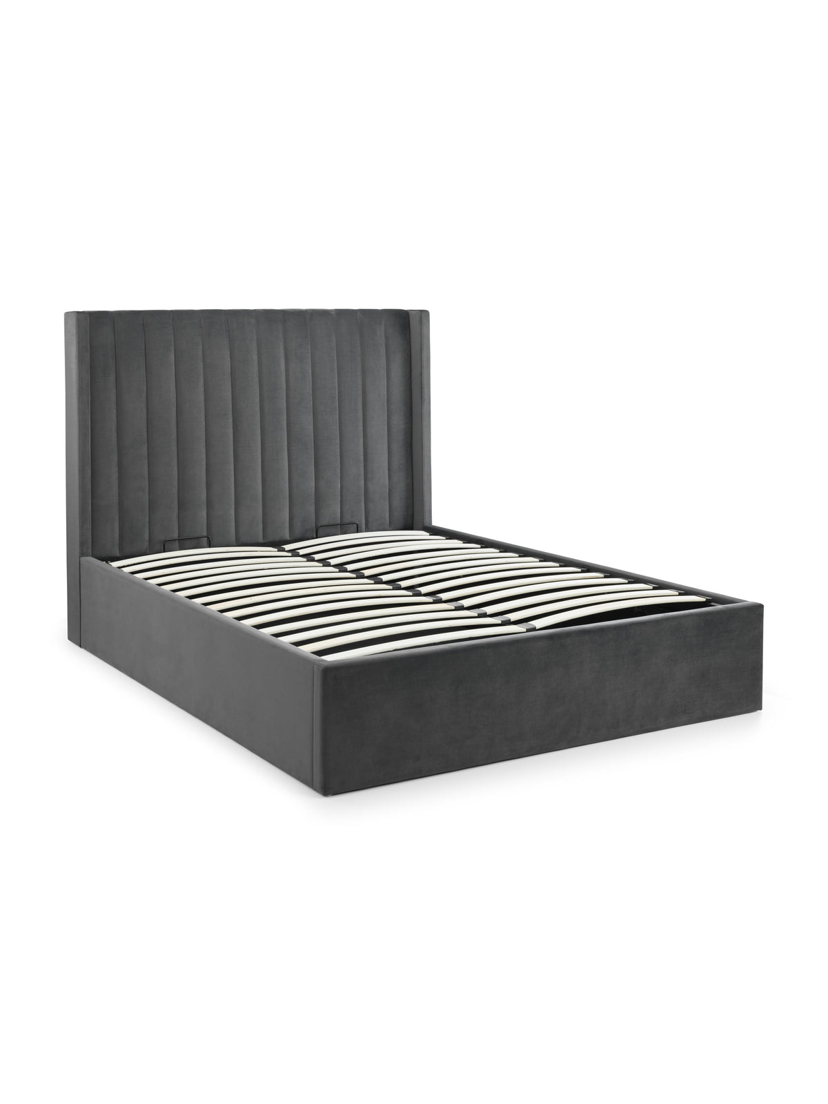 Langham Scalloped Headboard Storage Bed - Grey