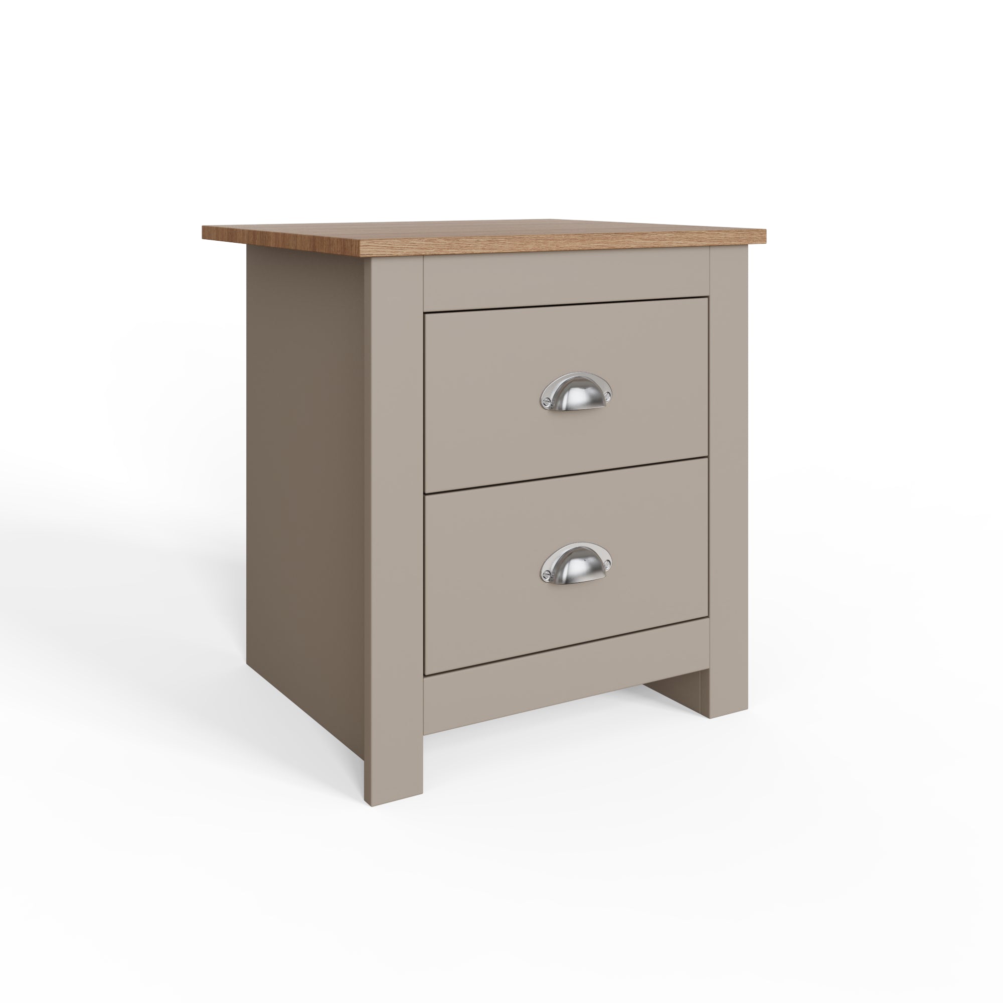 Lancaster 2 Drawer Bedside Grey – GFW