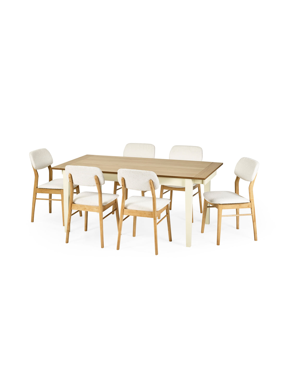 Larissa Natural Oak Effect 173–251cm Extending Dining Table – Ivory and Natural Oak