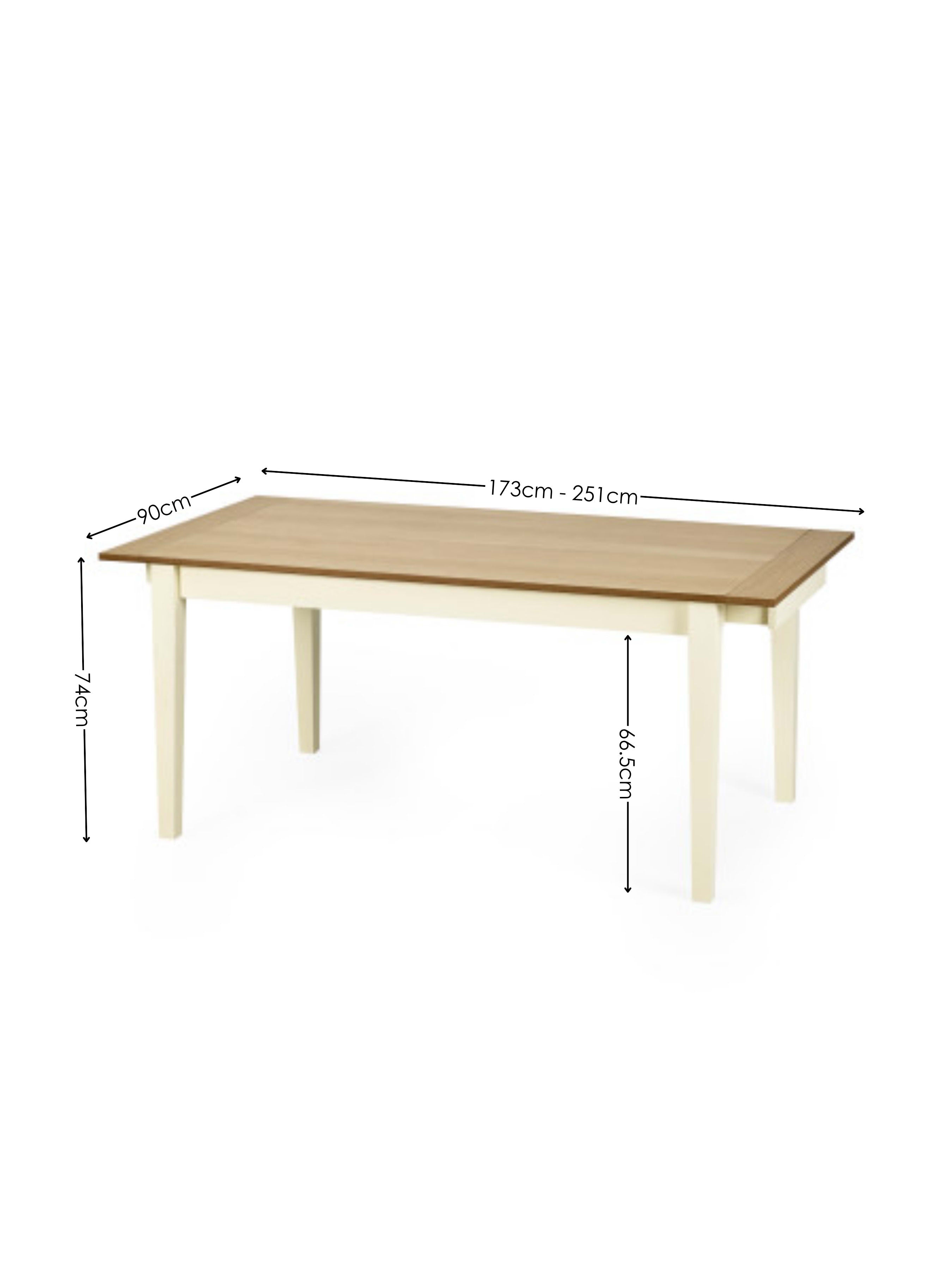 Larissa Natural Oak Effect 173–251cm Extending Dining Table – Ivory and Natural Oak