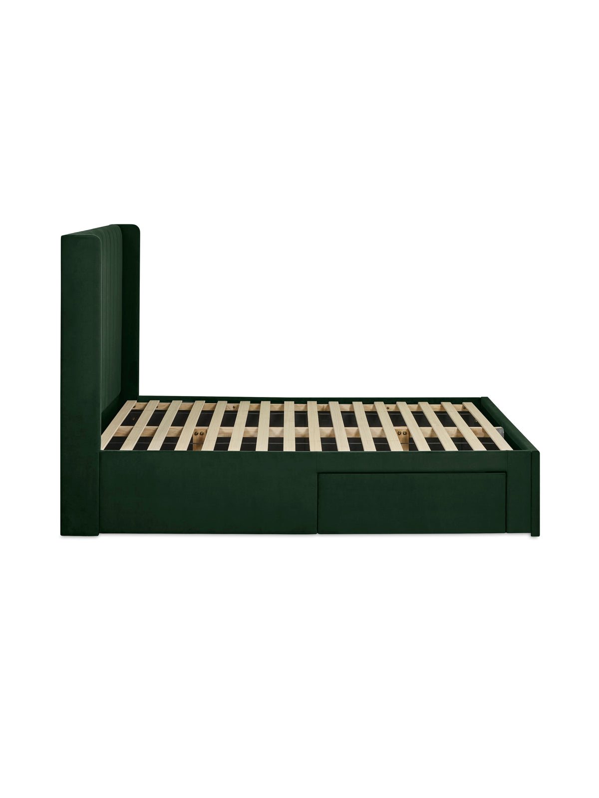 Leila Bottle Green Dual Storage Door Bed – Bottle Green Velvet