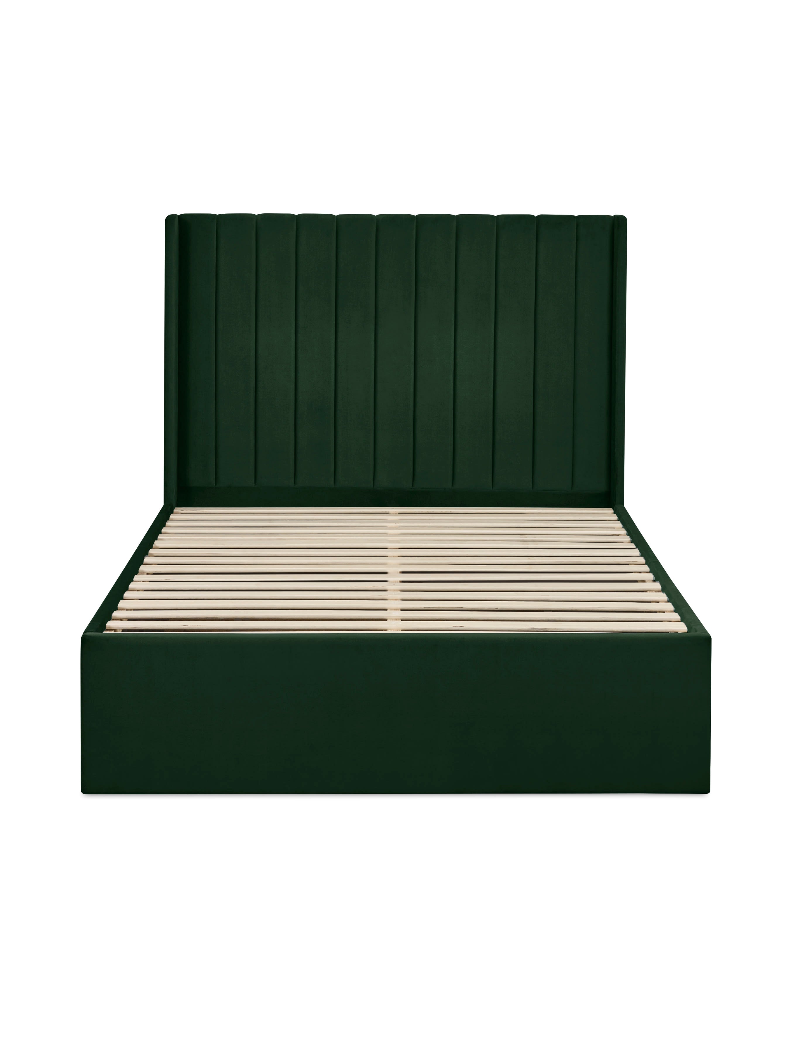Leila Bottle Green Dual Storage Door Bed – Bottle Green Velvet