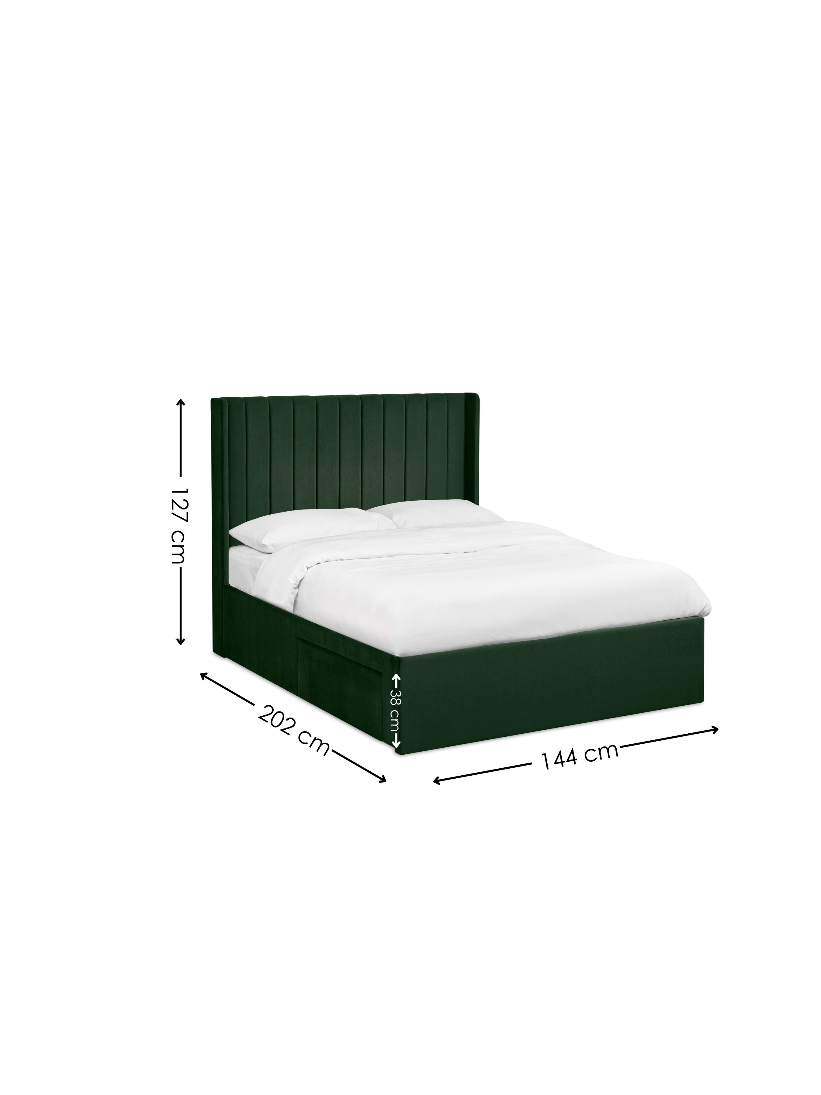 Leila Bottle Green Dual Storage Door Bed – Bottle Green Velvet