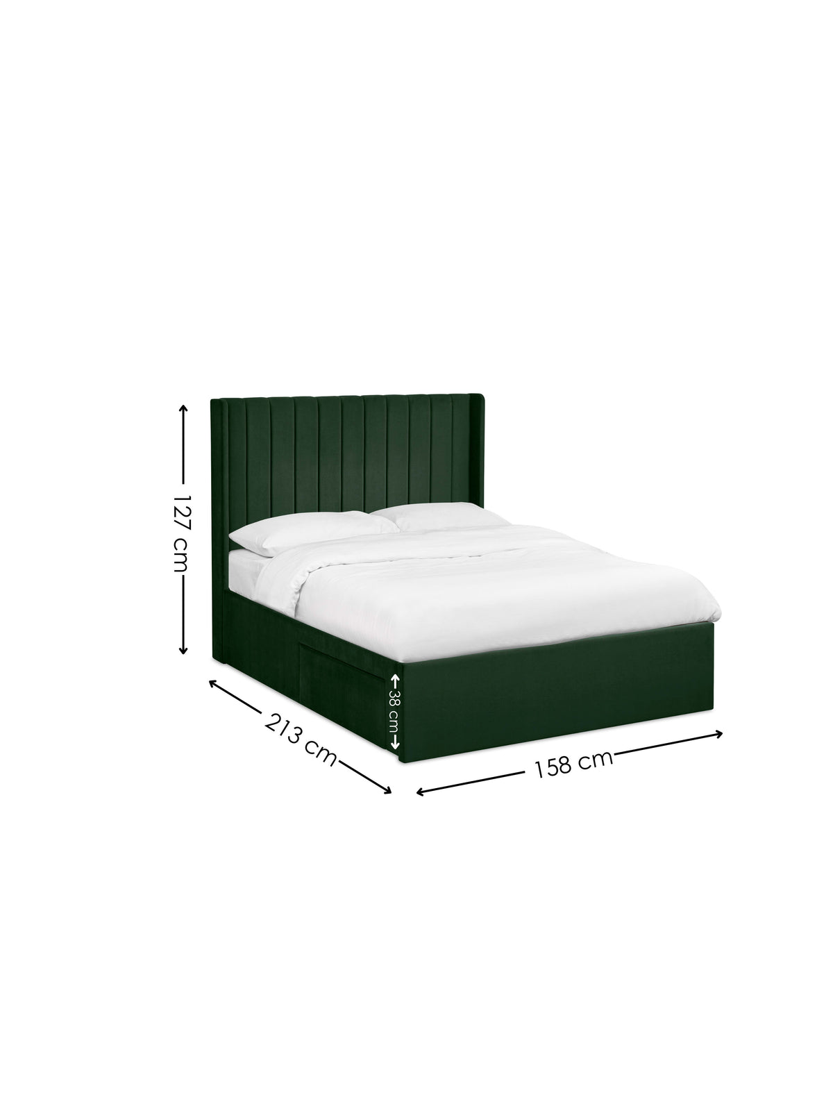 Leila Bottle Green Dual Storage Door Bed – Bottle Green Velvet