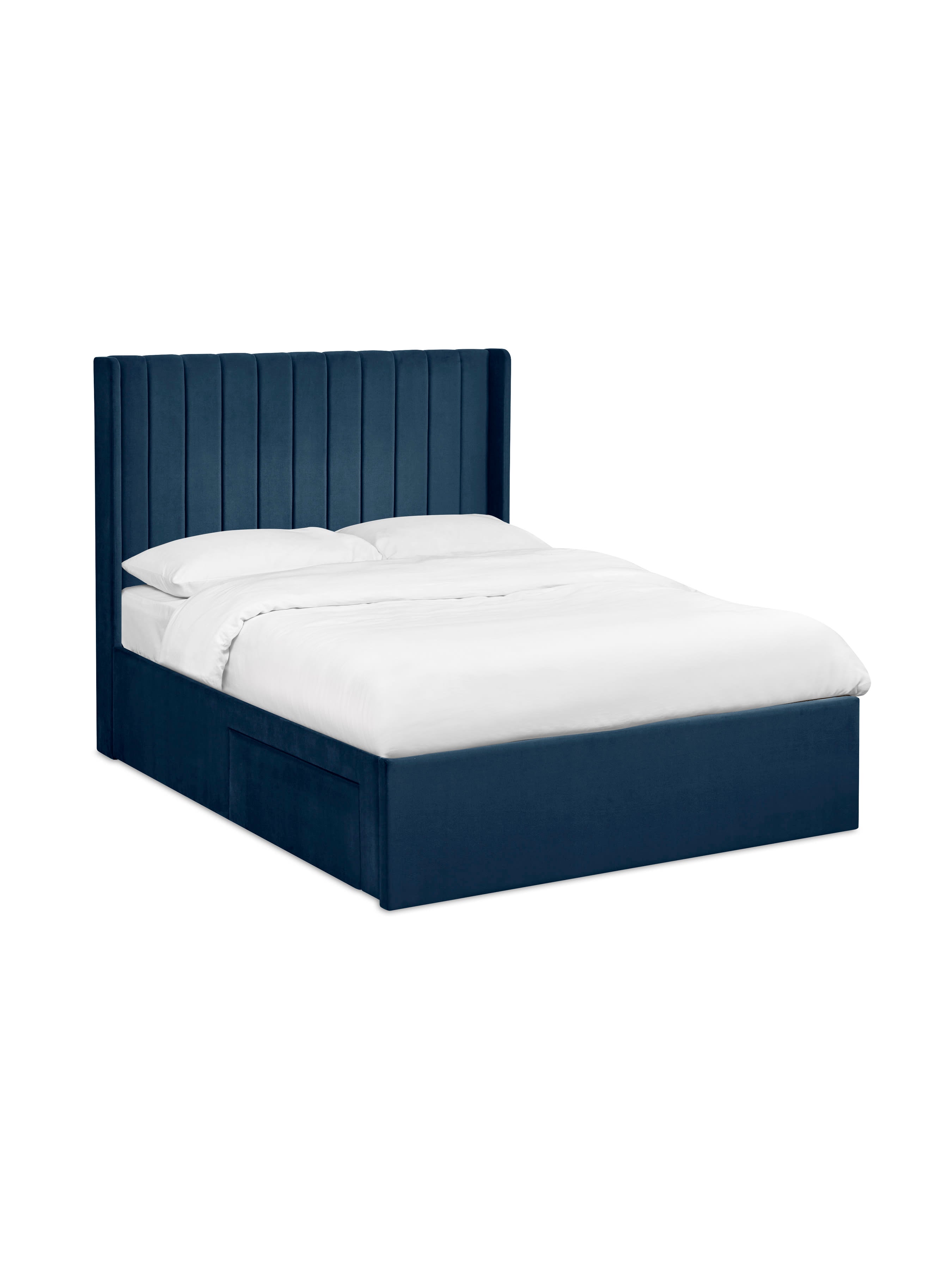 Leila Royal Blue Dual Storage Door Bed – Royal Blue Velvet