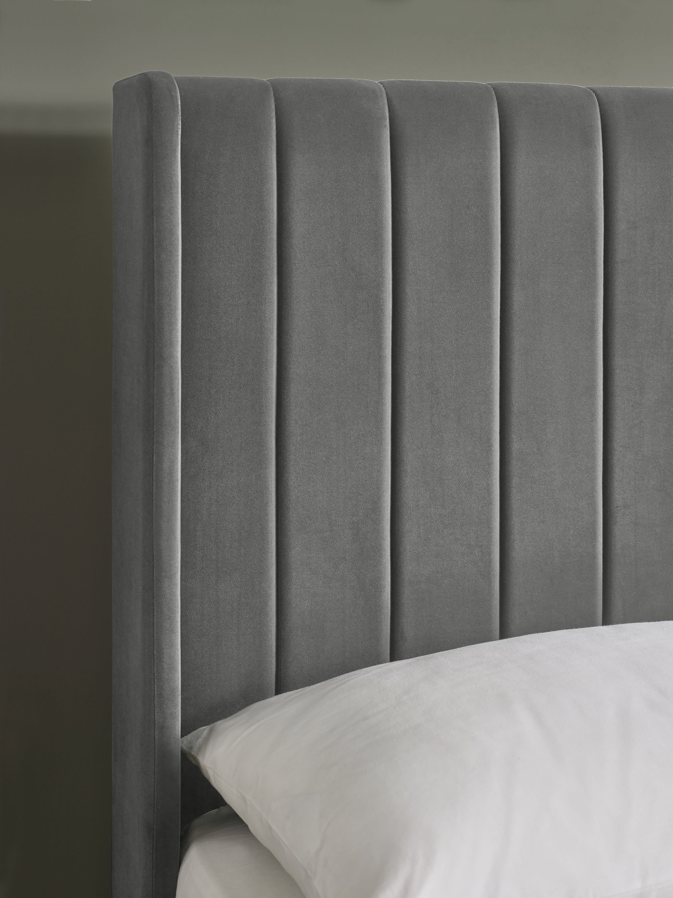 Leila Steel Grey Dual Storage Door Bed – Steel Grey Velvet