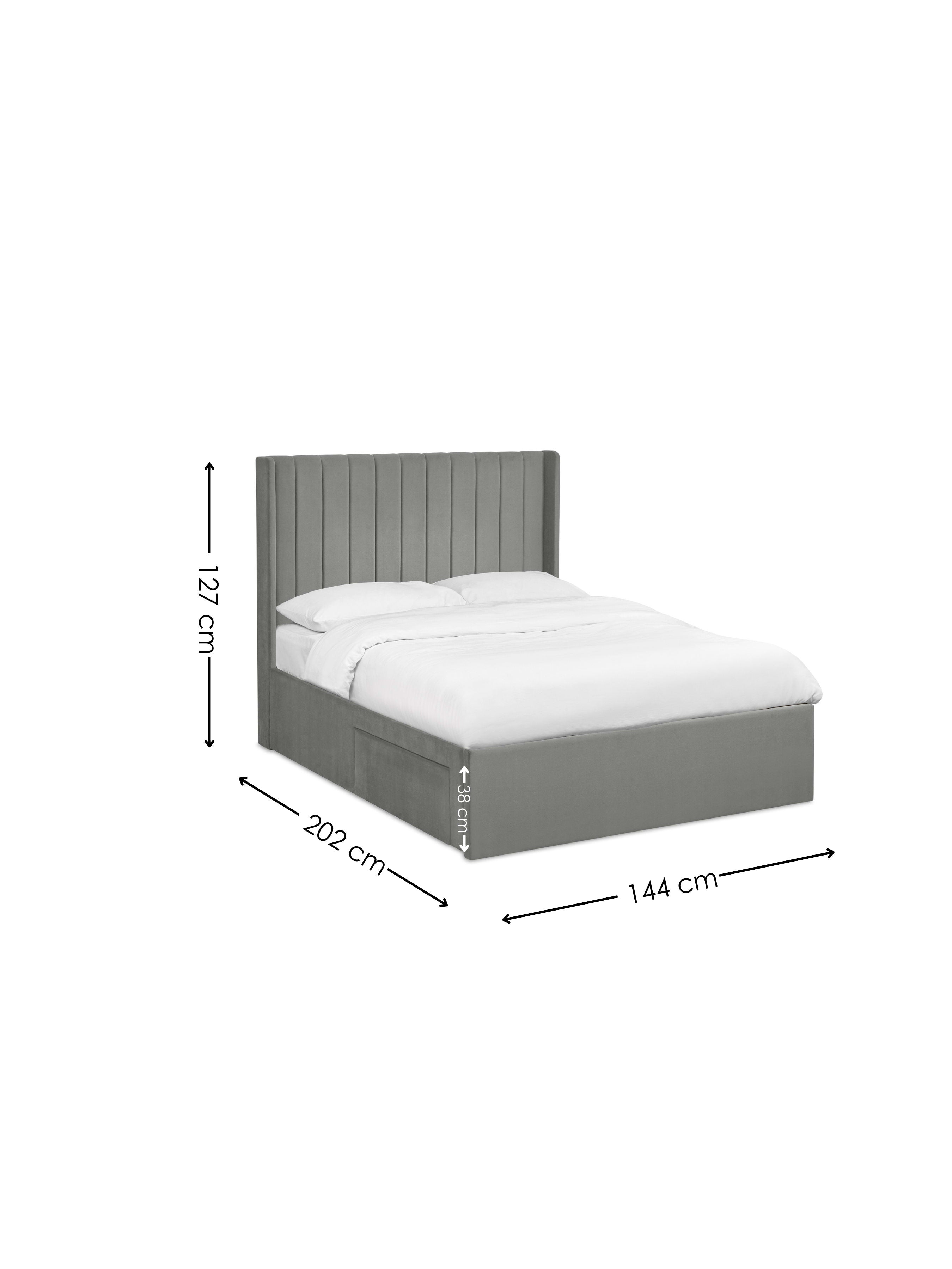 Leila Steel Grey Dual Storage Door Bed – Steel Grey Velvet