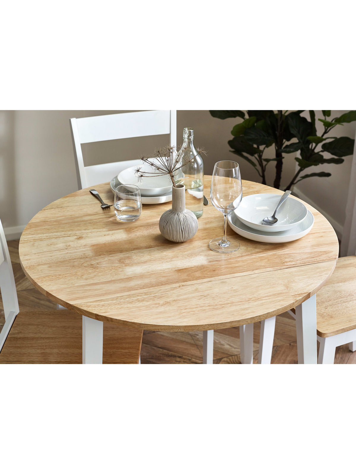 Linwood Round Drop Leaf Table - Natural Top
