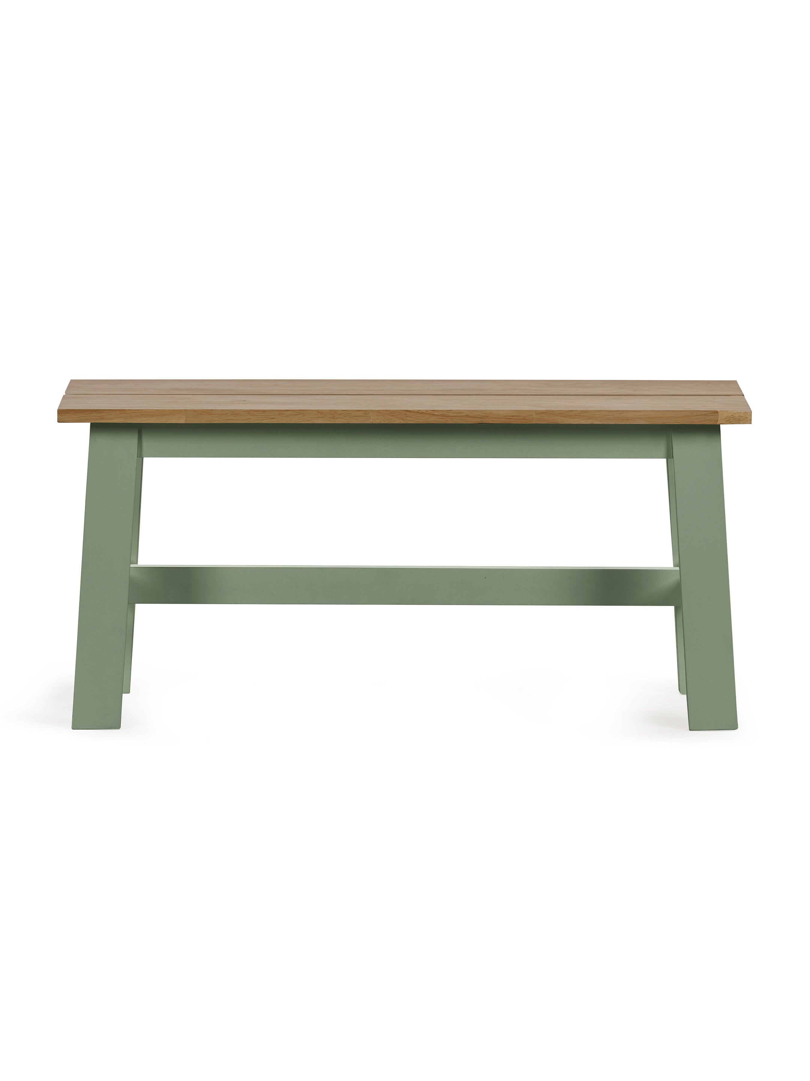 Linwood Sage Green and Natural 95cm Dining Bench – Sage Green and Natural Oak Effect