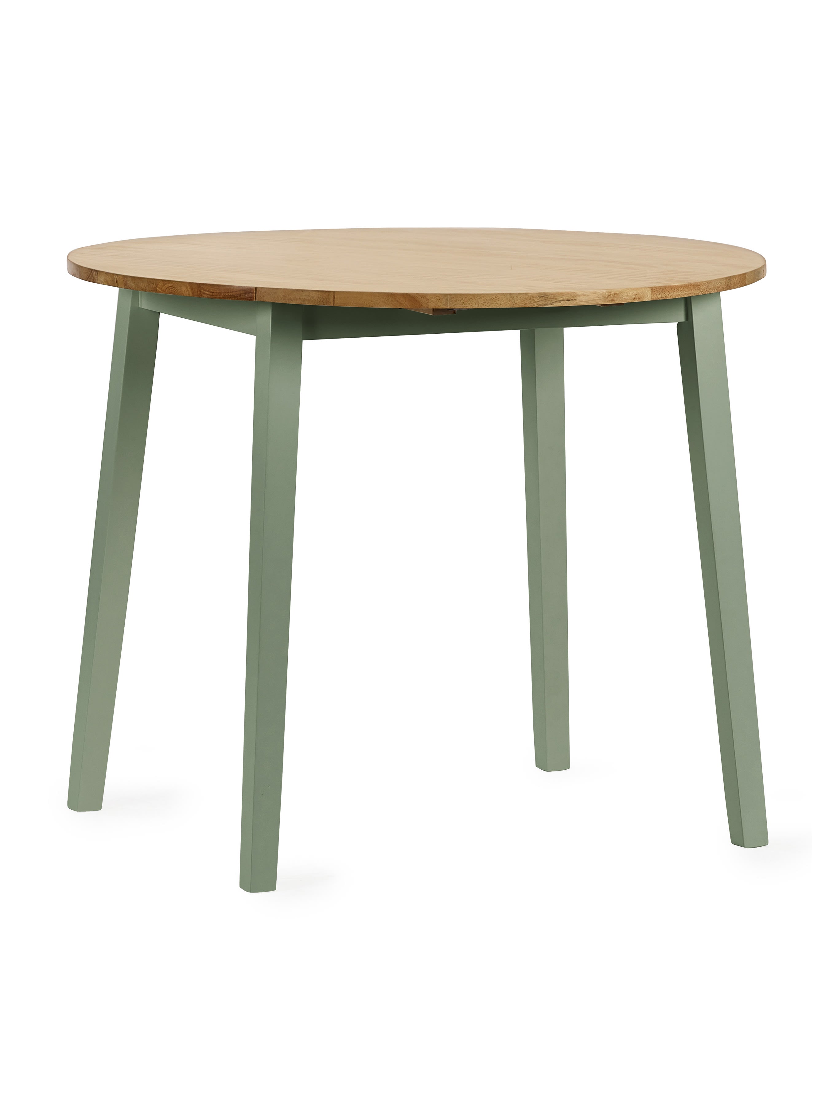 Linwood Sage Green and Natural 55- Round Drop Leaf Table