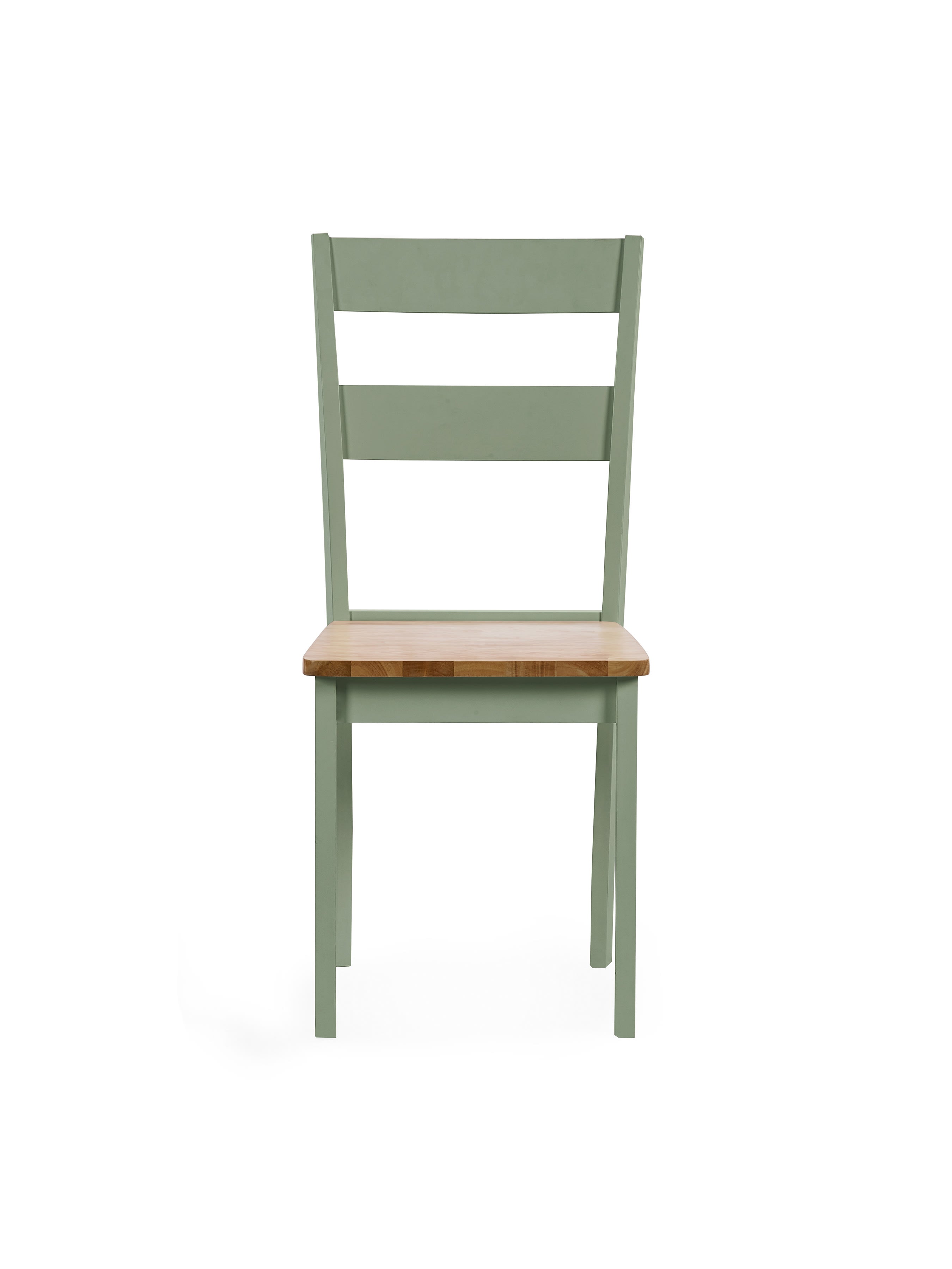 Linwood Set of 2 Sage Green and Natural Dining Chairs – Sage Green and Natural Oak Effect