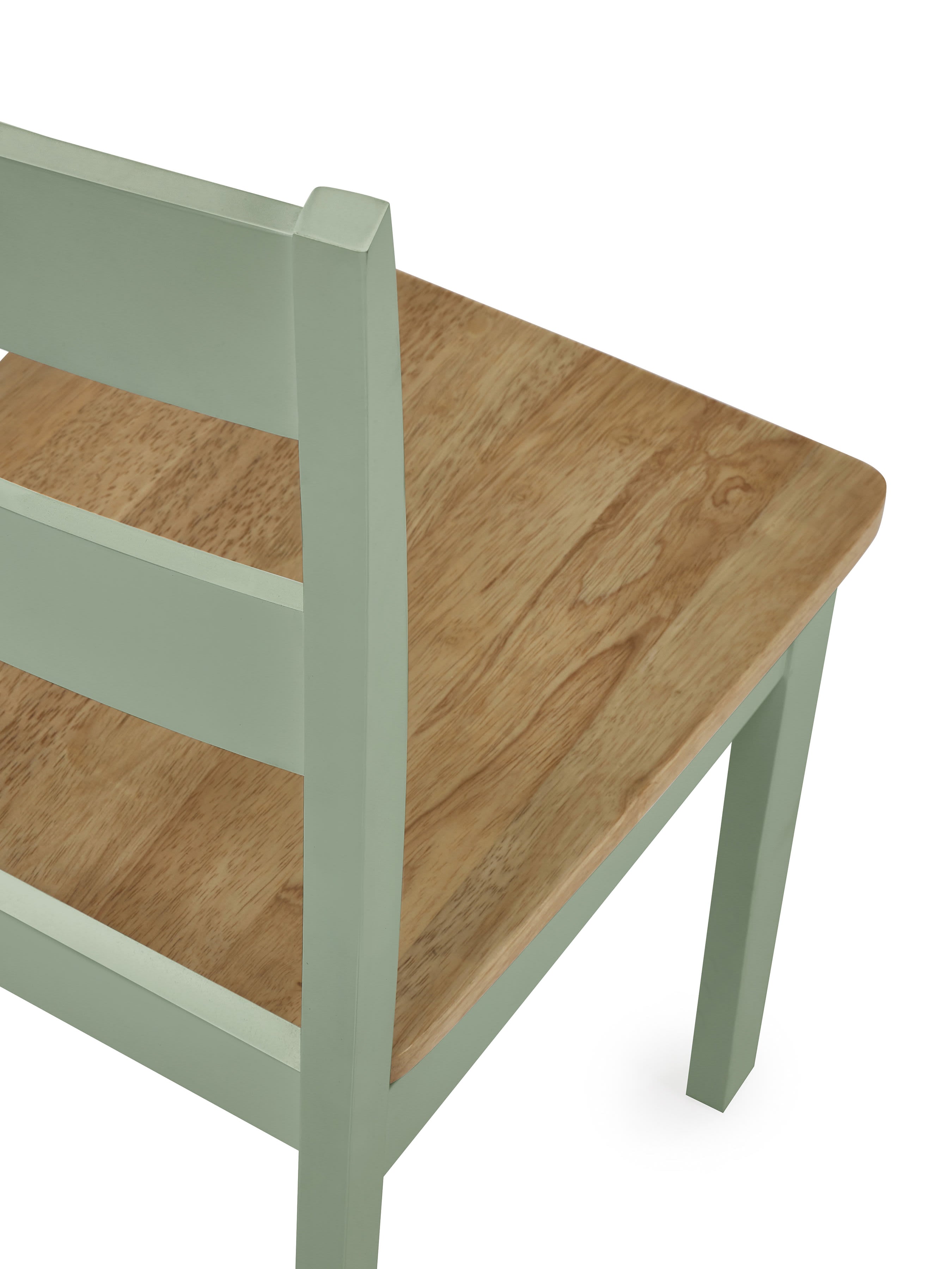 Linwood Set of 2 Sage Green and Natural Dining Chairs – Sage Green and Natural Oak Effect