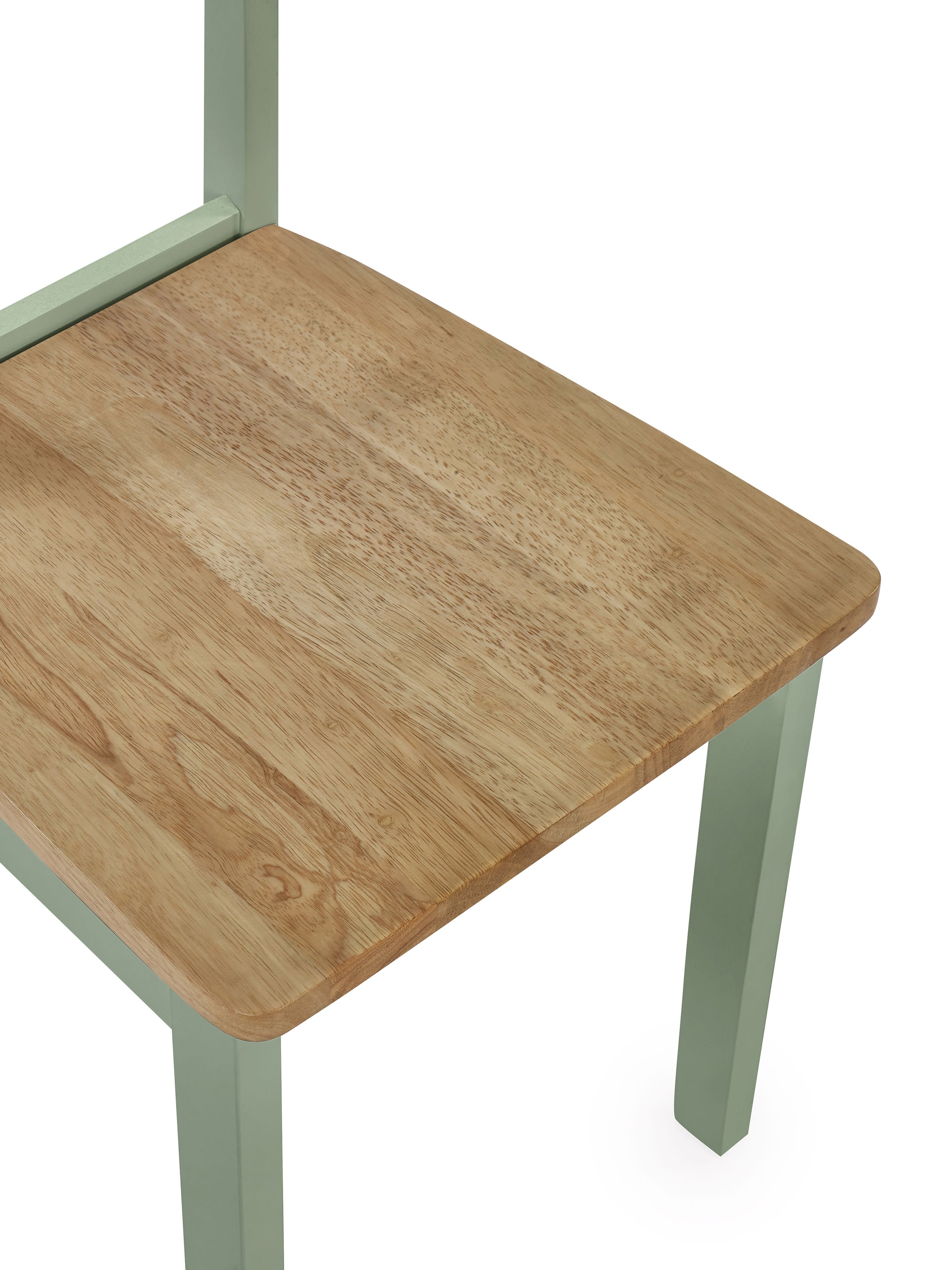 Linwood Set of 2 Sage Green and Natural Dining Chairs – Sage Green and Natural Oak Effect