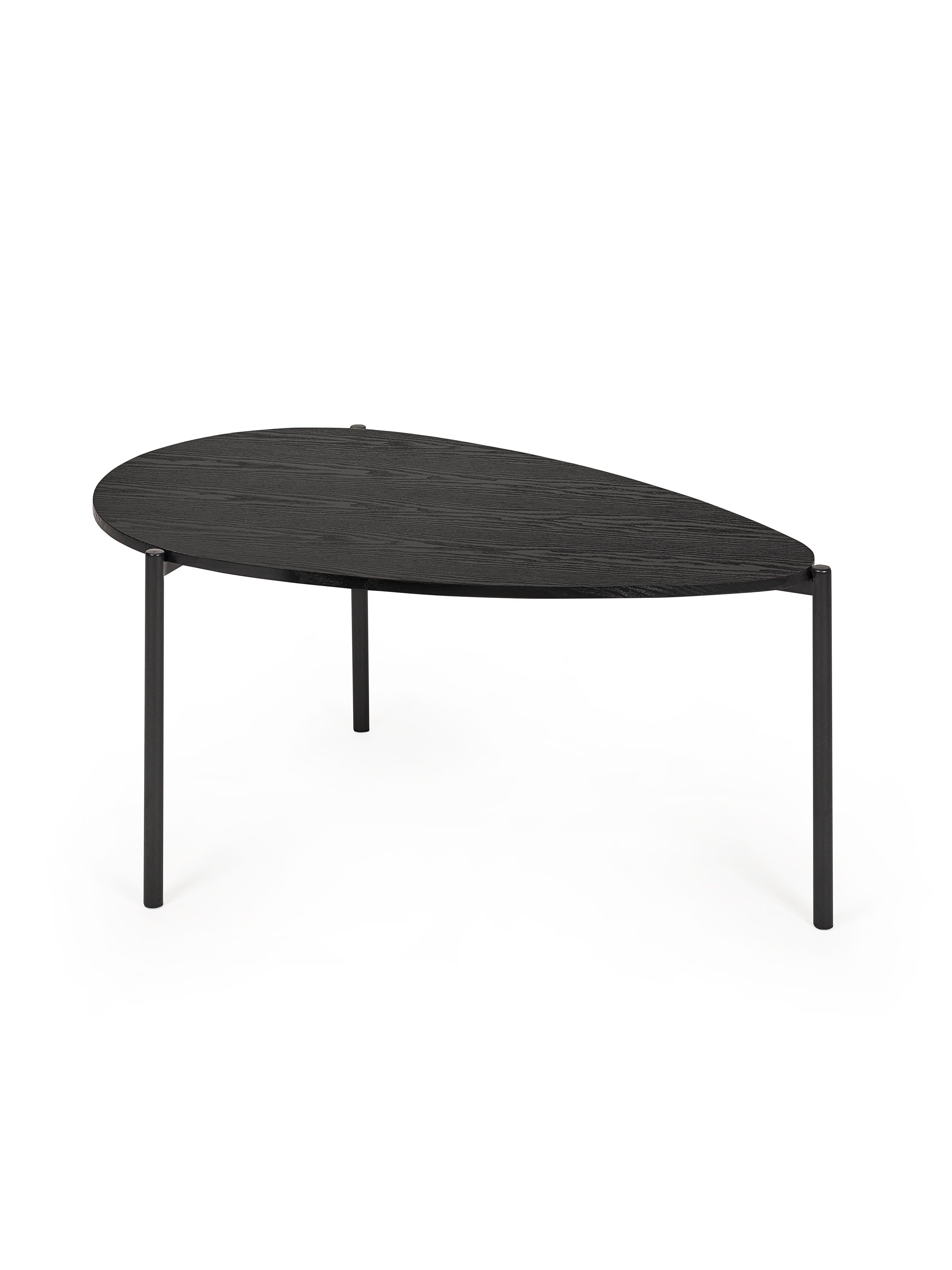 Lorette Black Ash Effect Teardrop Nest of 2 Coffee Tables