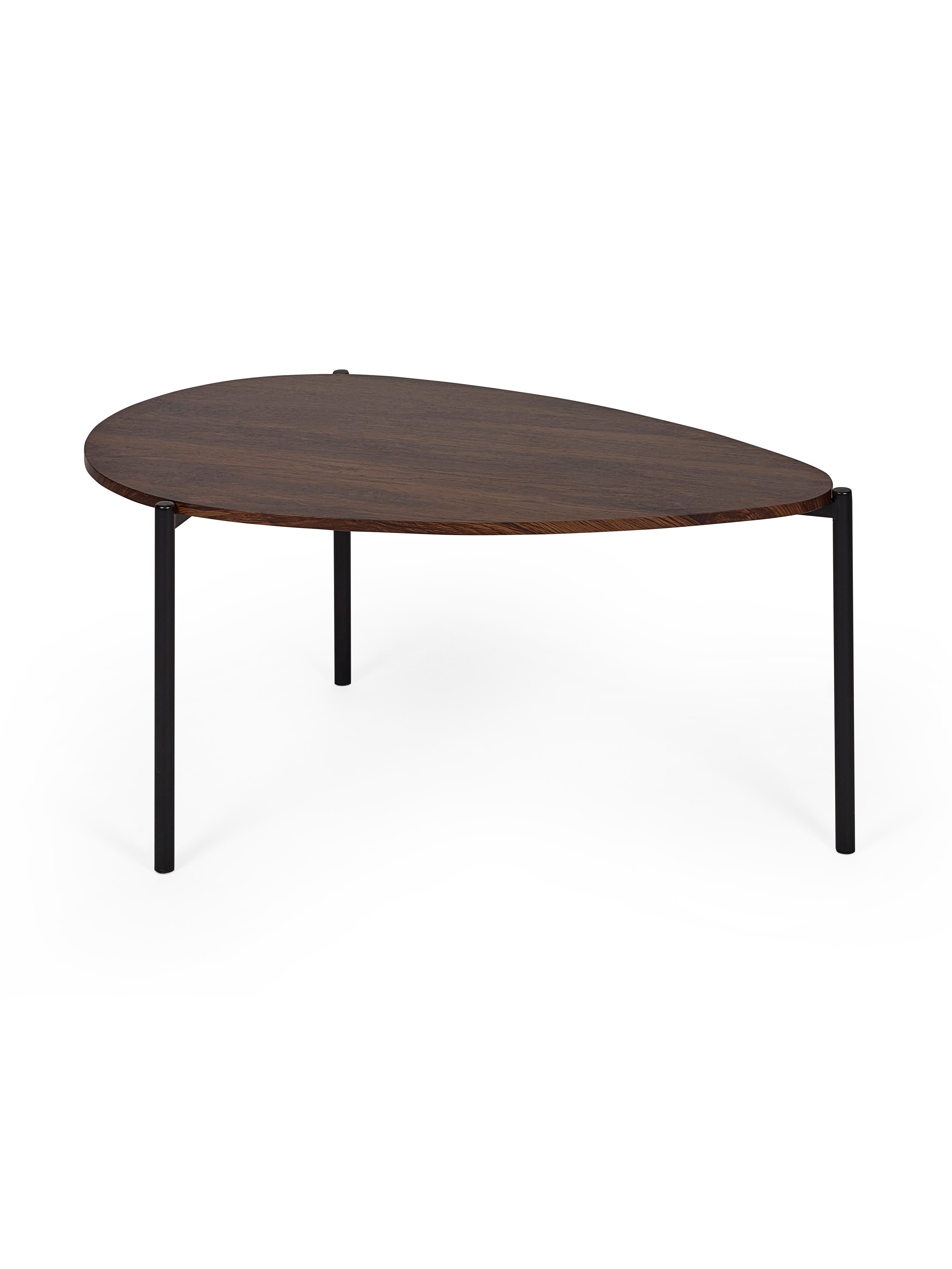 Lorette Walnut Effect Teardrop Nest of 2 Coffee Tables
