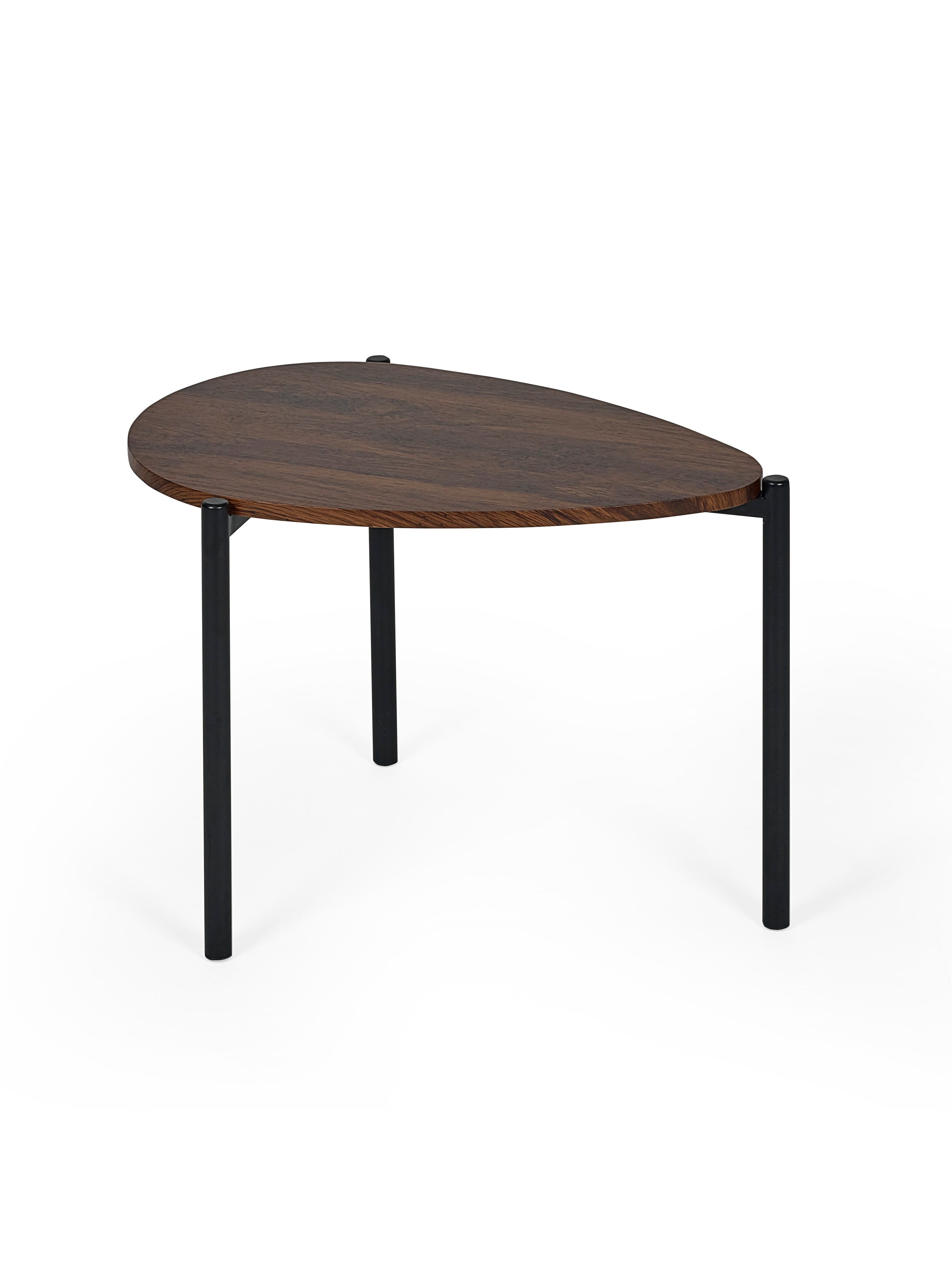 Lorette Walnut Effect Teardrop Nest of 2 Coffee Tables