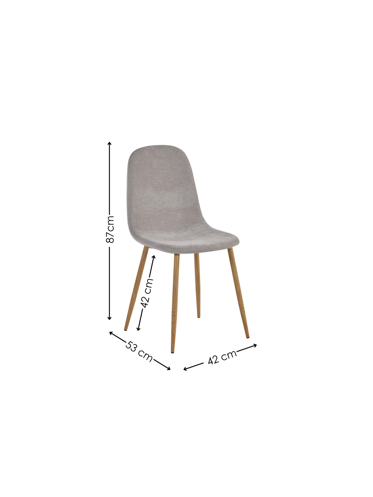 Set of 4 Lottie Beige Chenille Upholstered Dining Chairs
