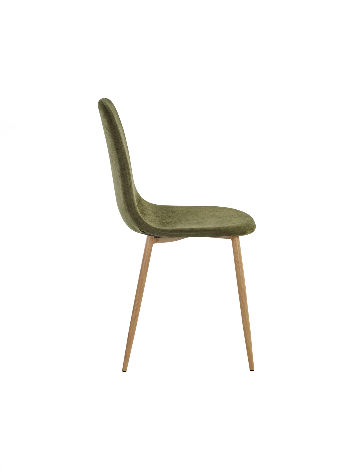 Set of 4 Lottie Olive Green Chenille Upholstered Dining Chairs – Olive Chenille