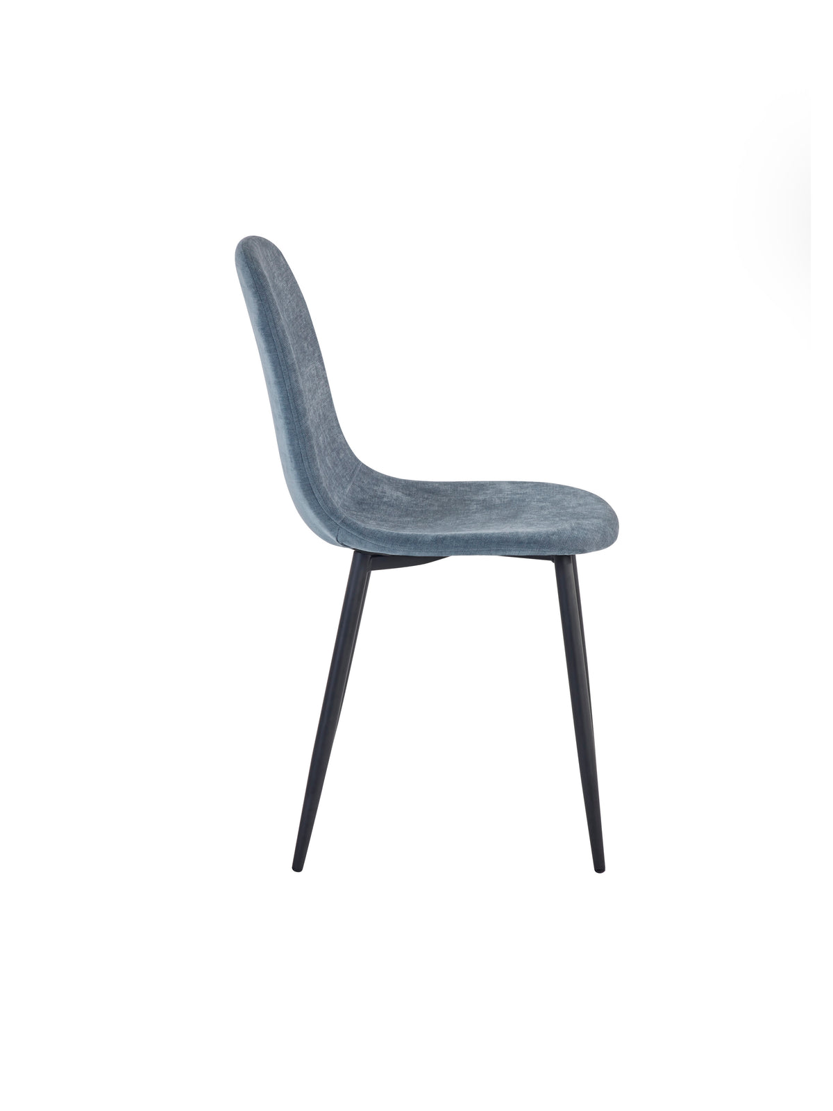 Set of 4 Lottie Denim Blue Chenille Upholstered Dining Chairs – Denim Chenilla