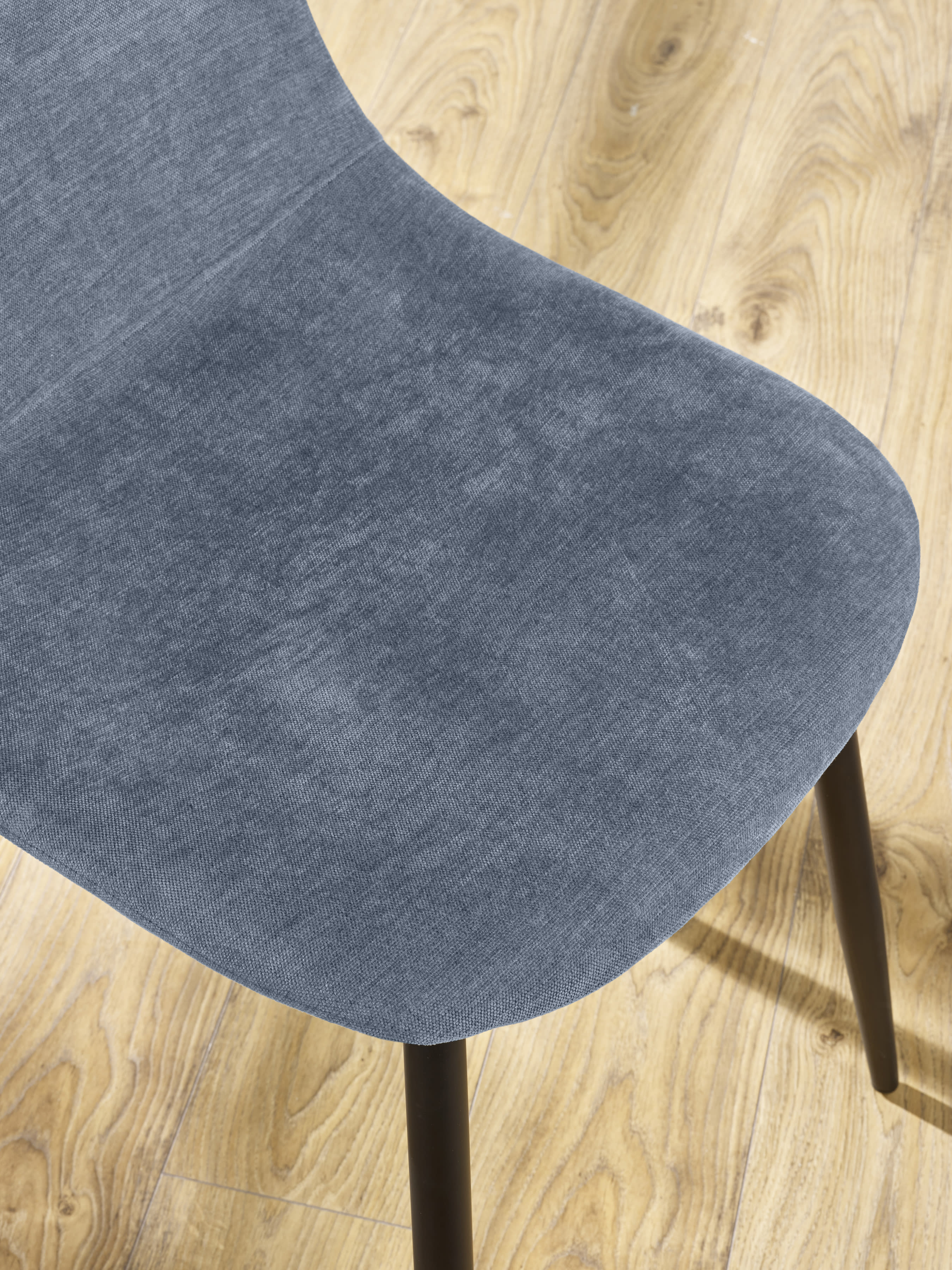 Set of 4 Lottie Denim Blue Chenille Upholstered Dining Chairs – Denim Chenilla