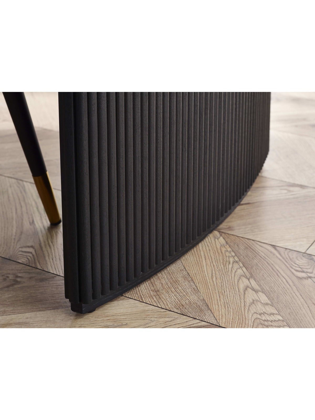 Louis Fluted Extending Dining Table - Black