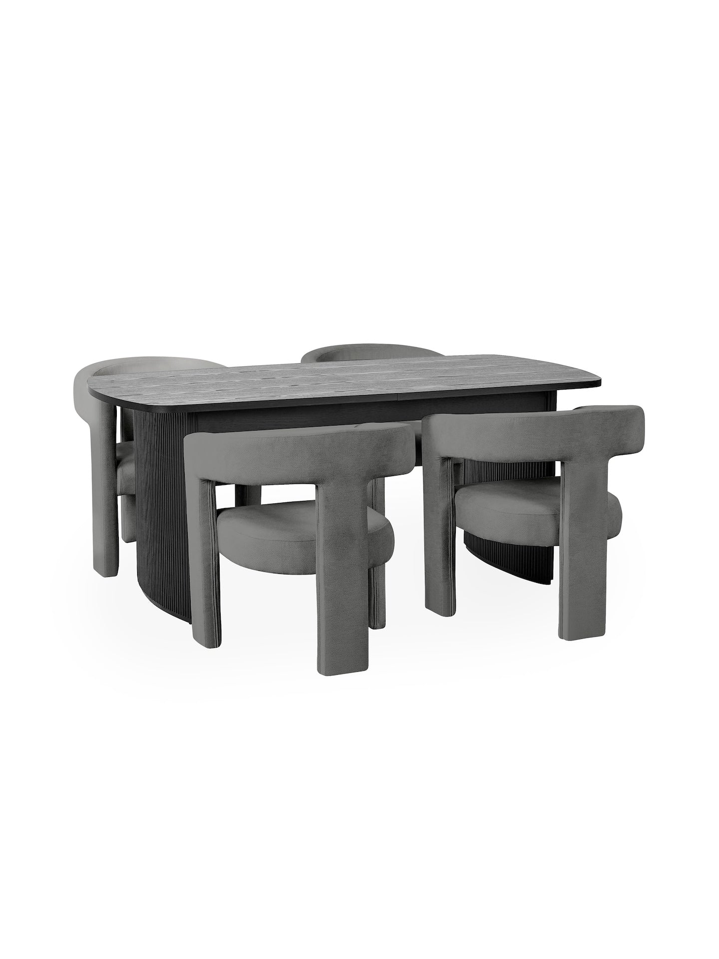 Louis Fluted Extending Dining Table - Black – Julian Bowen, view 3