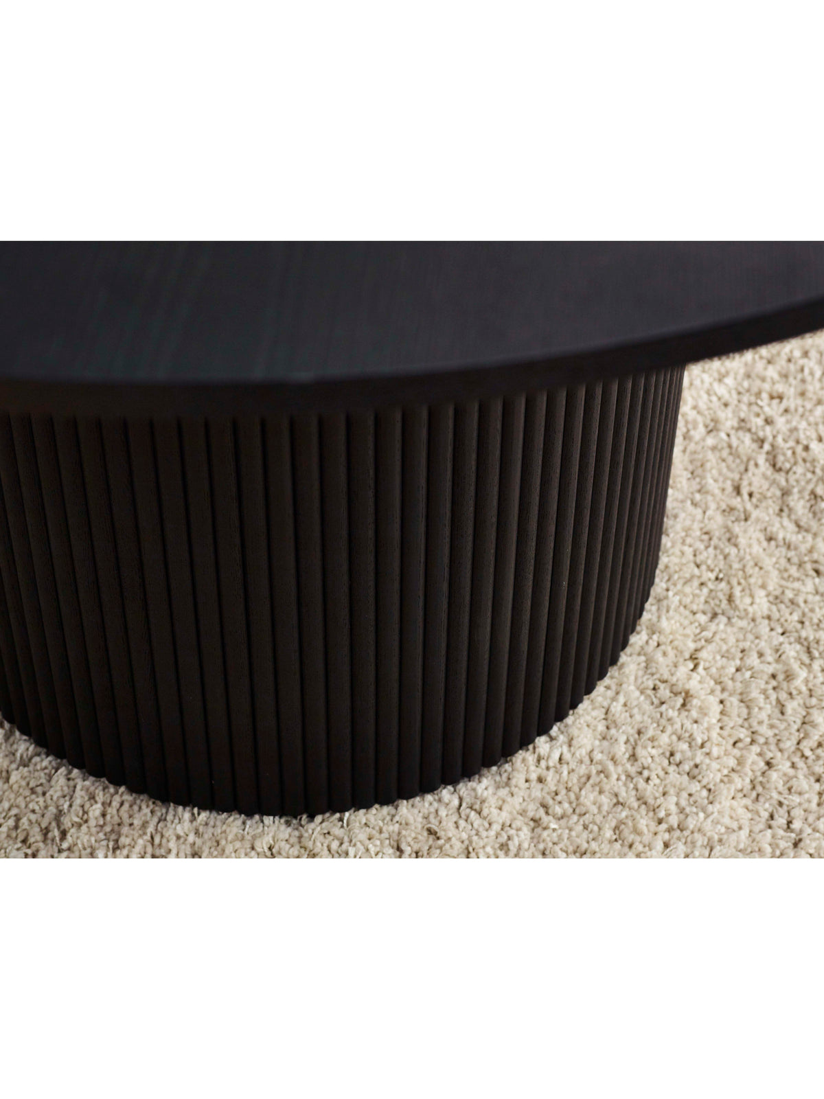 Louis Fluted Round Dining Table - Black