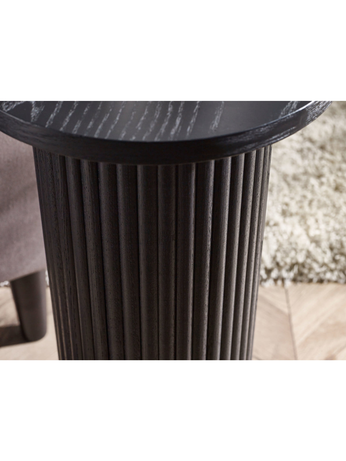 Louis Fluted Drinks Table - Black