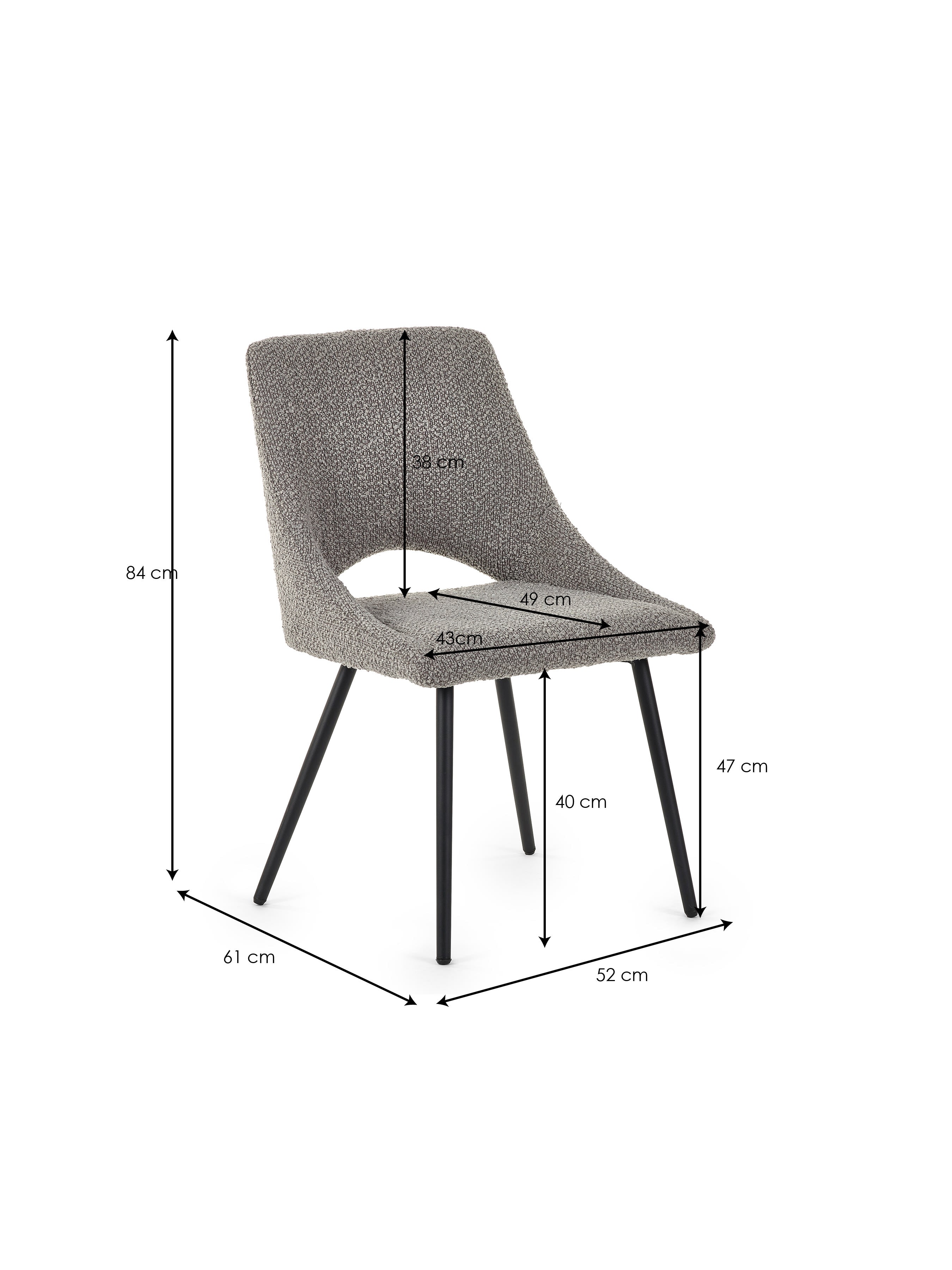 Louis Extending Table and 6 Iris Grey Chairs – Black Ash Effect