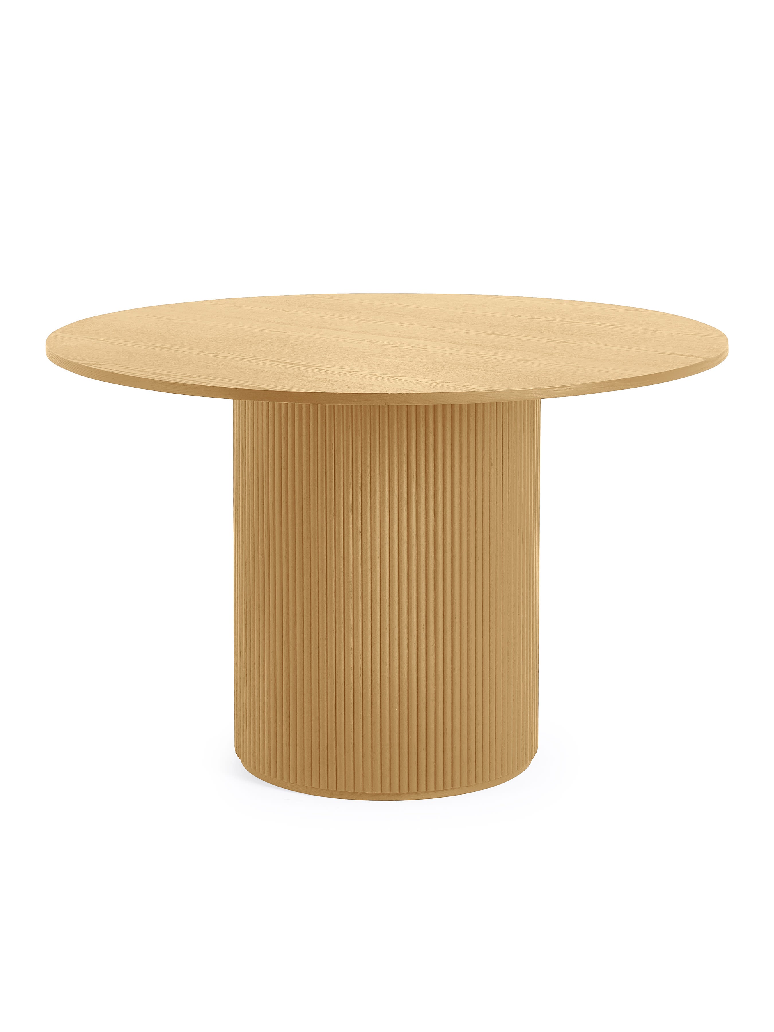 Louis Light Oak Fluted Round Dining Table – Light Oak Effect