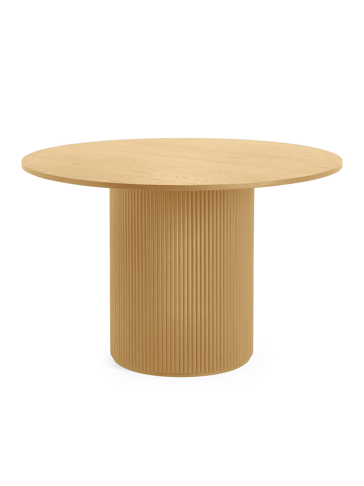 Louis Light Oak Fluted Round Dining Table – Light Oak Effect