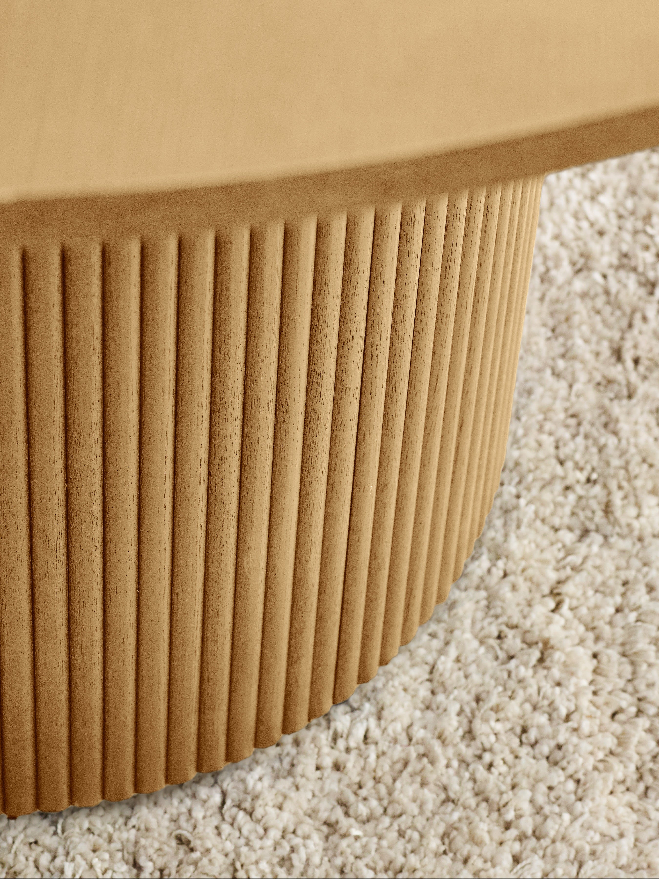 Louis Light Oak Fluted Round Dining Table – Light Oak Effect