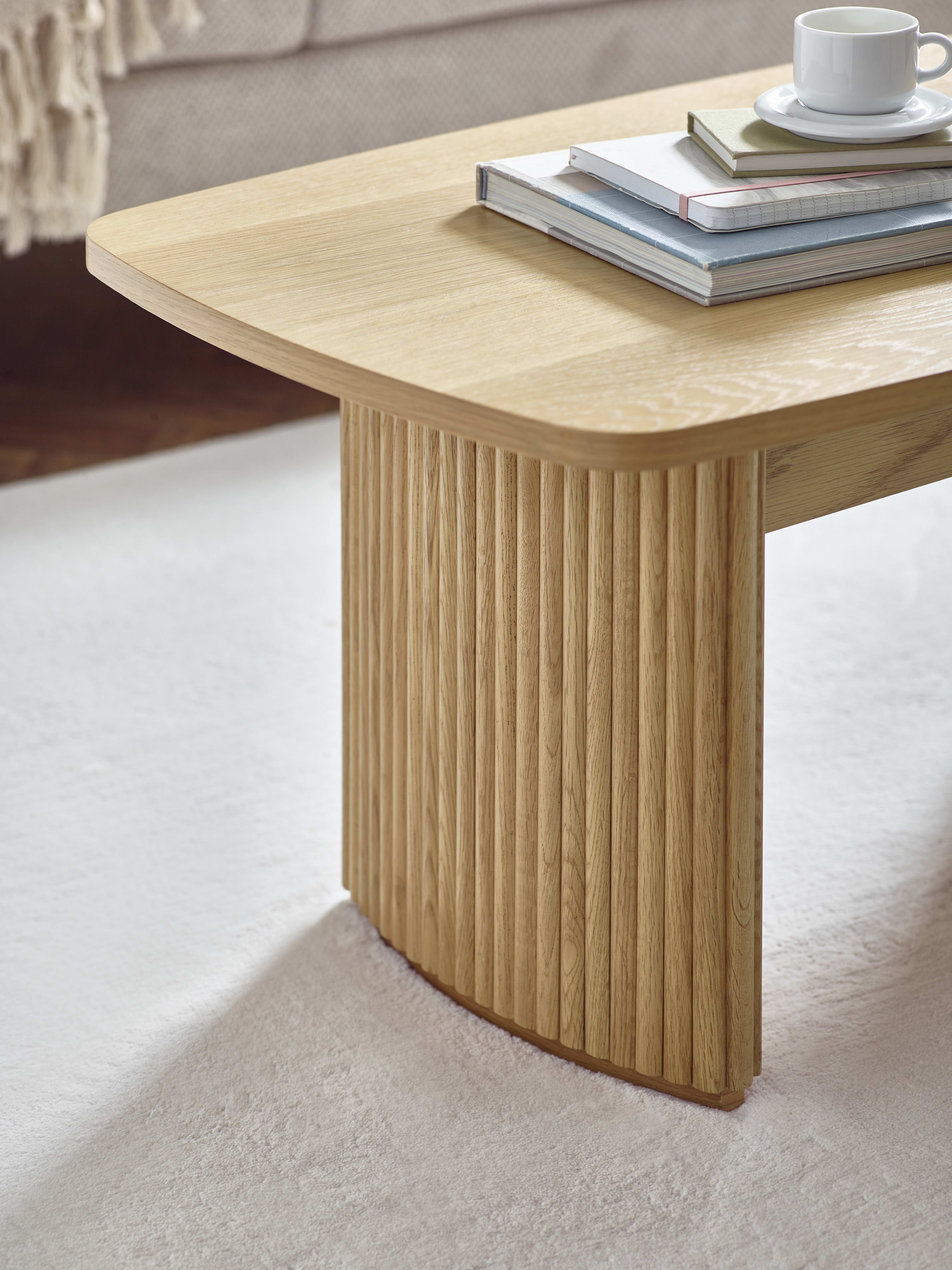 Louis Light Oak Effect Fluted Compact Coffee Table