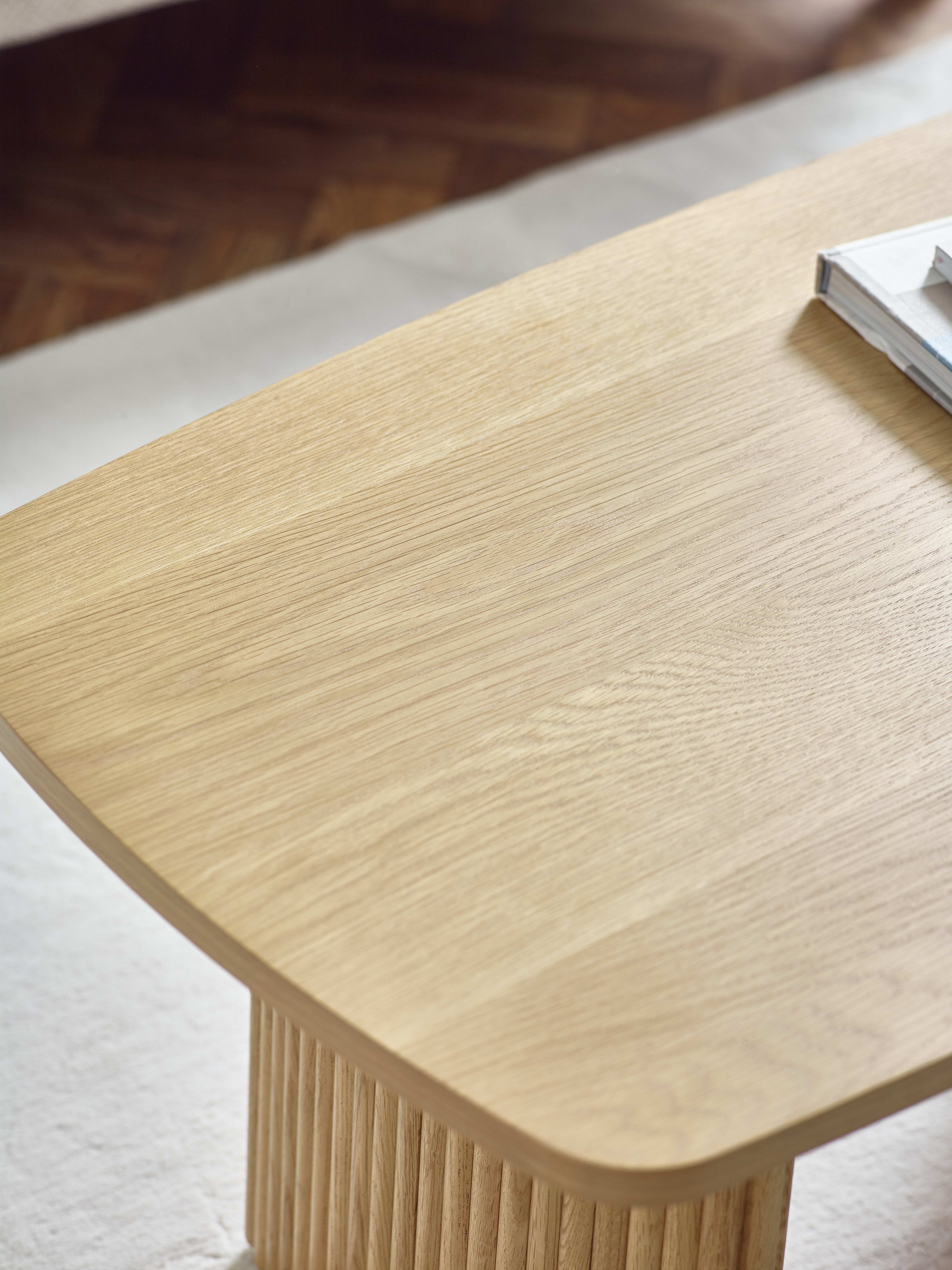 Louis Light Oak Effect Fluted Compact Coffee Table