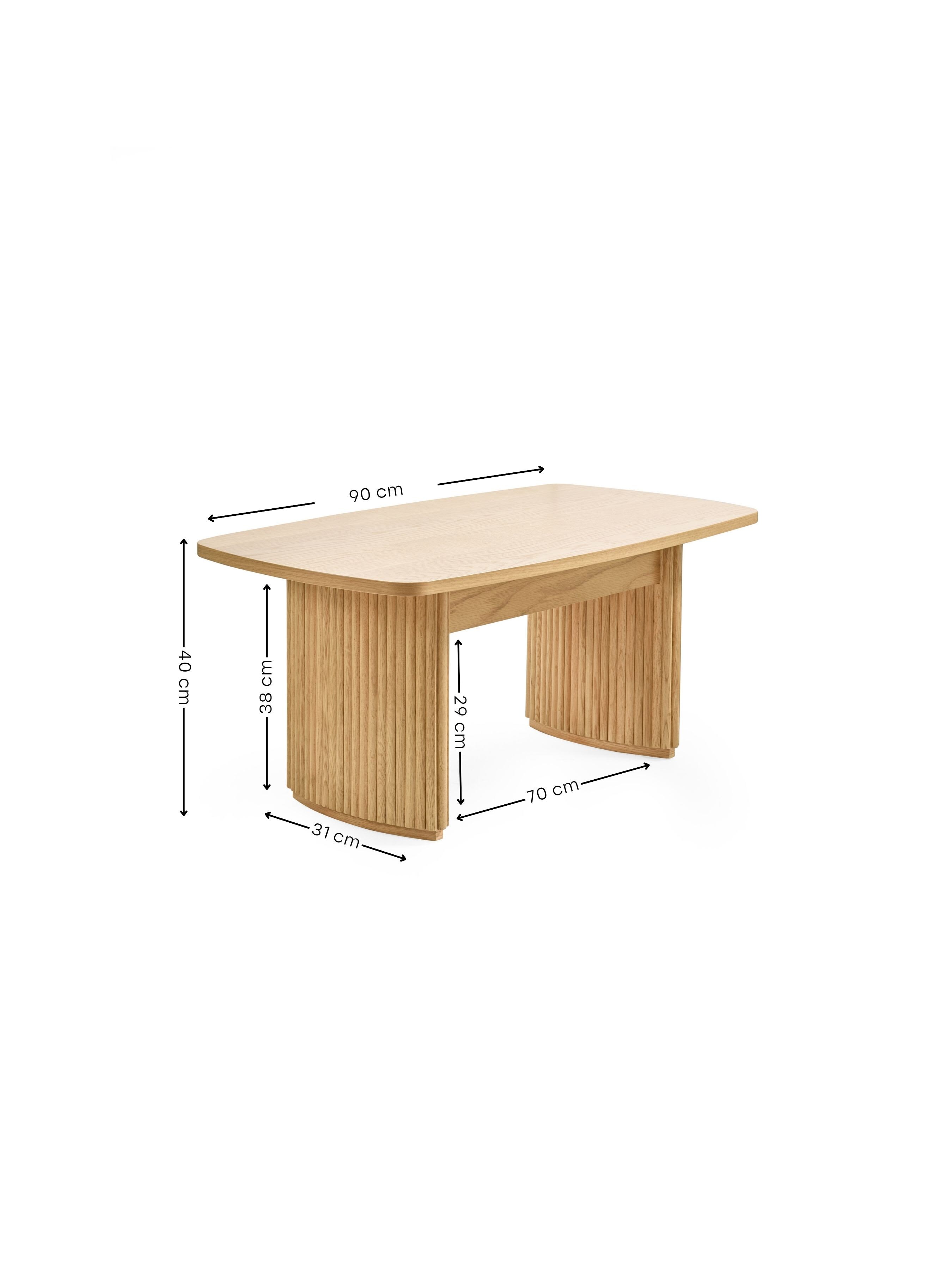 Louis Light Oak Effect Fluted Compact Coffee Table