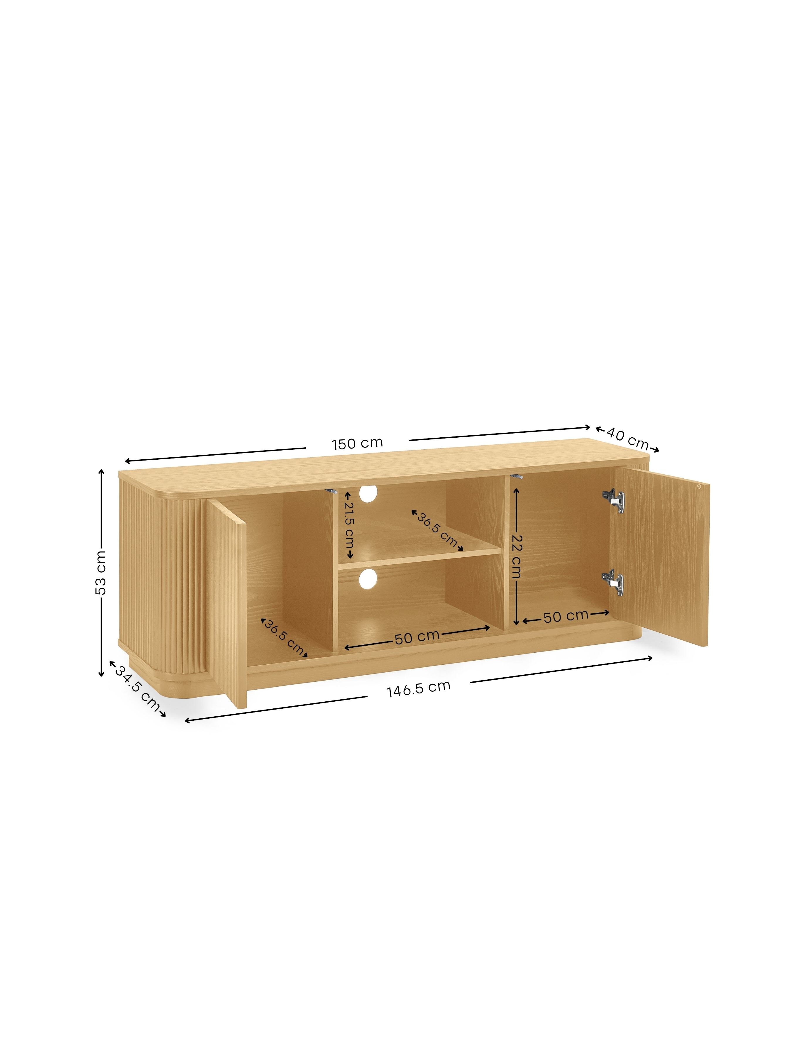 Louis Light Oak Effect Fluted TV Unit