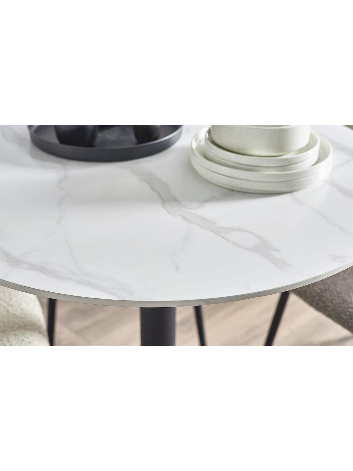 Luca 80cm Round Dining Table White