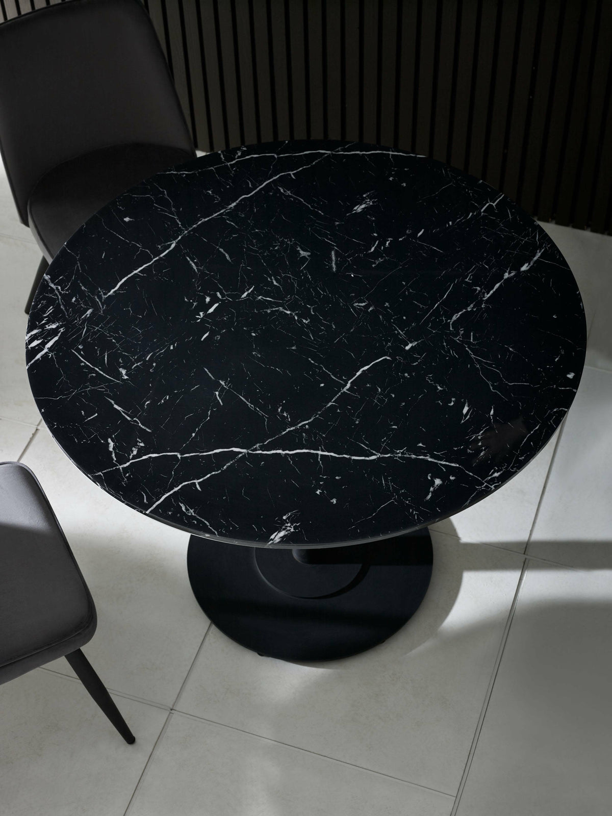 Luca 80cm Round Dining Table Black