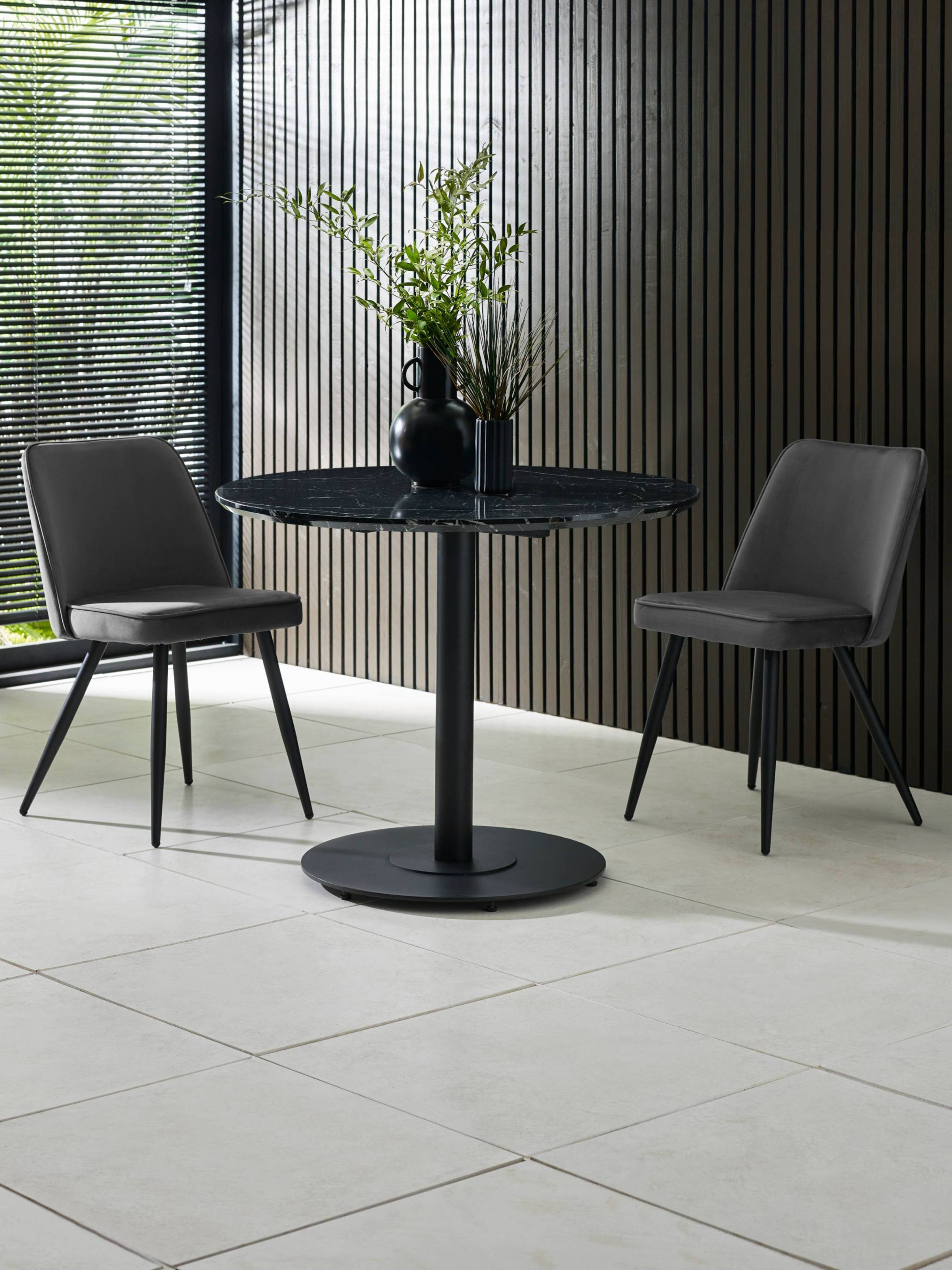 Luca Dining Set – Black Marble Effect