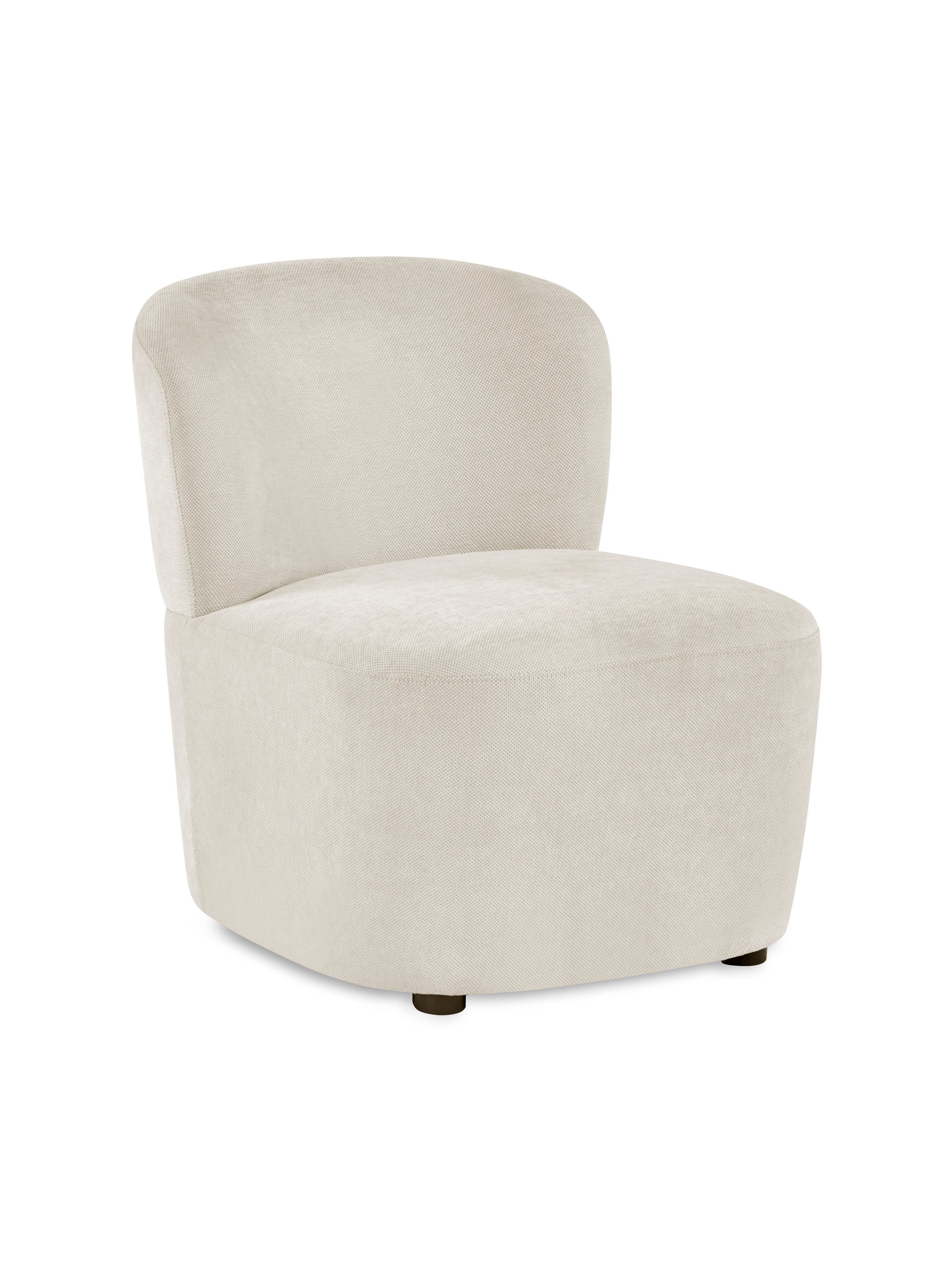 Lunetta Beige Chenille Armless Accent Chair – Dune Chenille