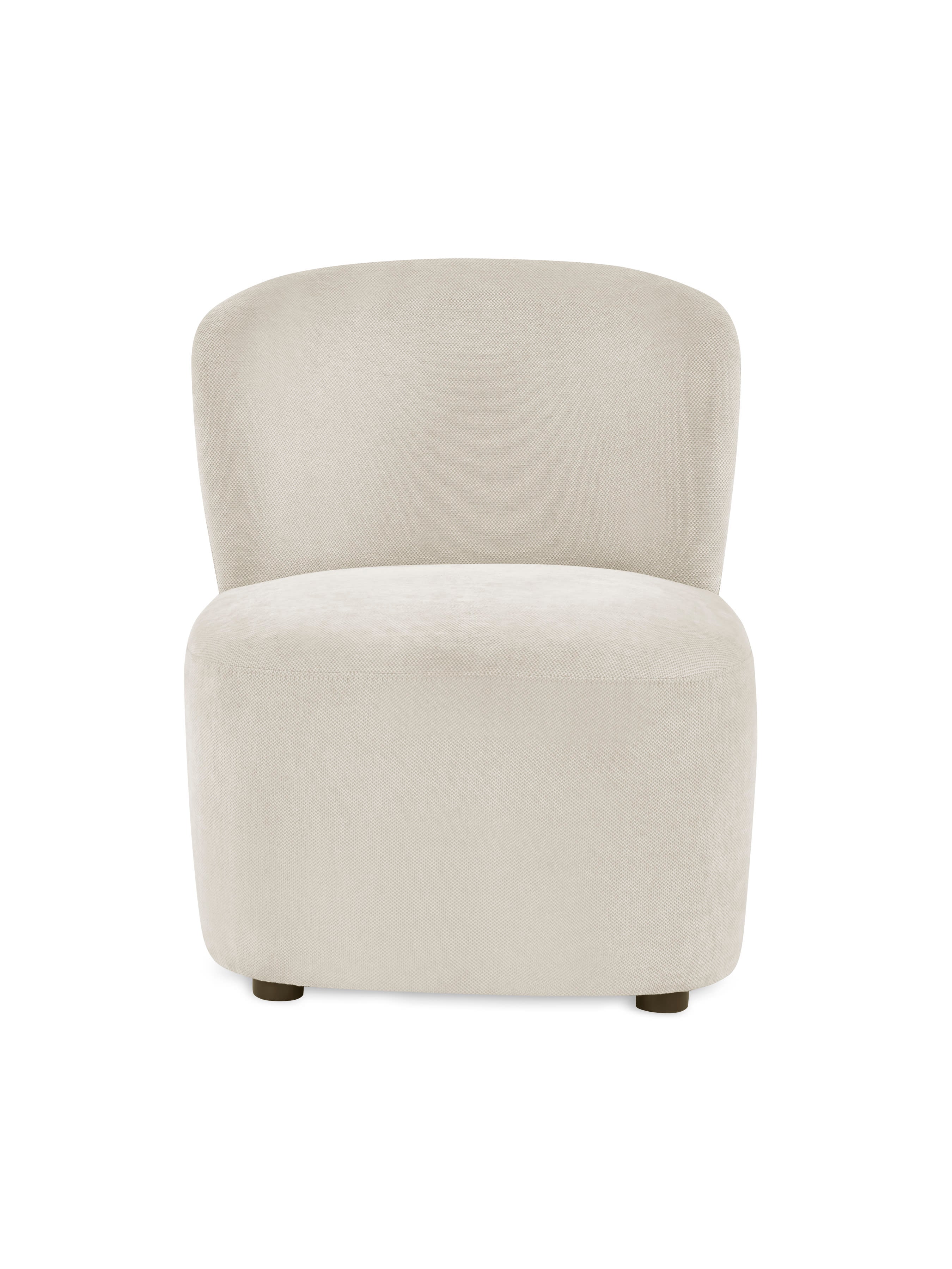 Lunetta Beige Chenille Armless Accent Chair – Dune Chenille
