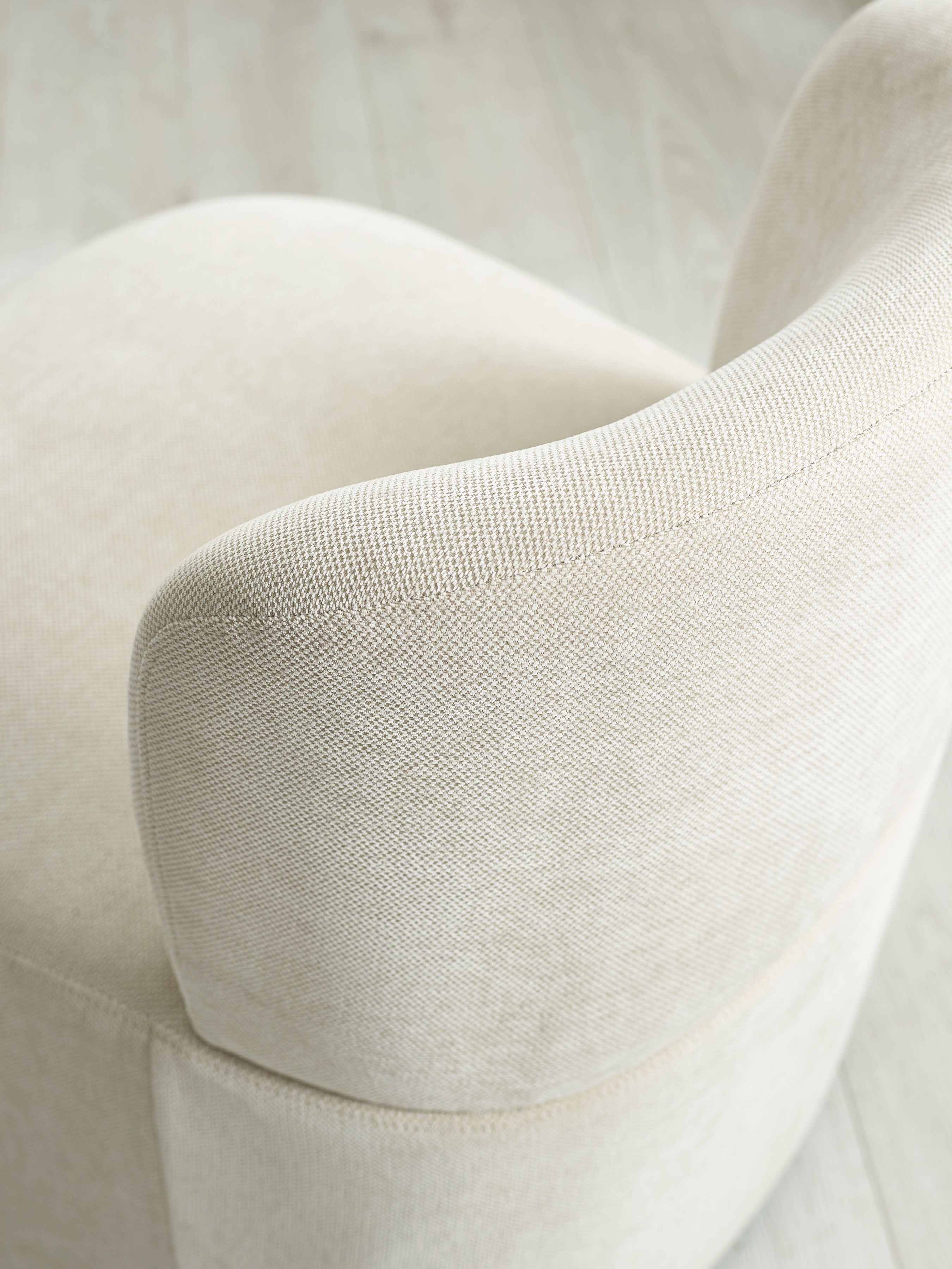 Lunetta Beige Chenille Armless Accent Chair – Dune Chenille