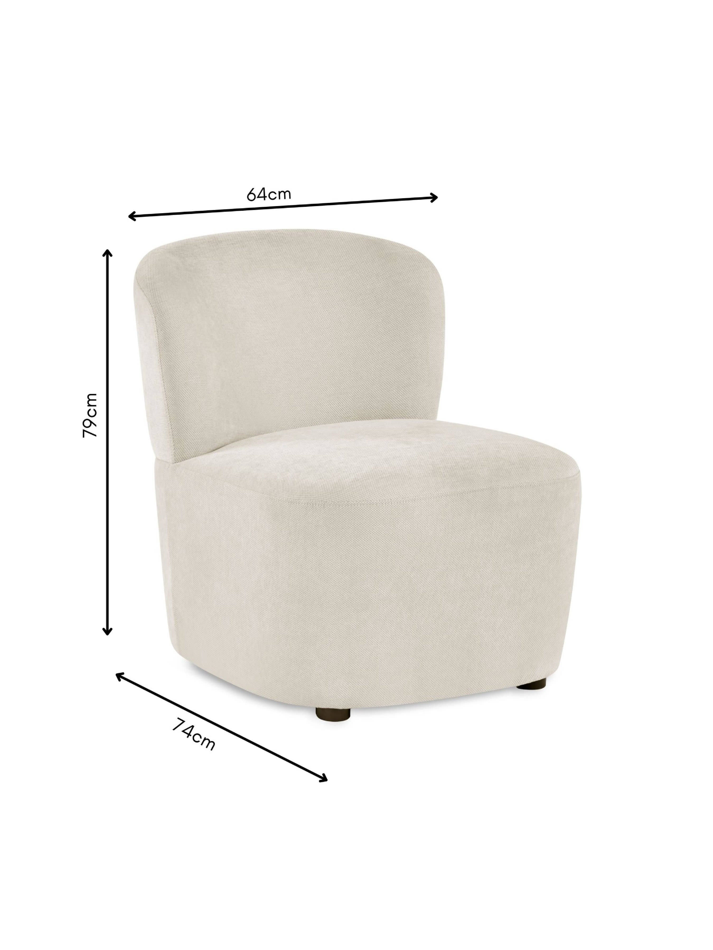 Lunetta Beige Chenille Armless Accent Chair – Dune Chenille