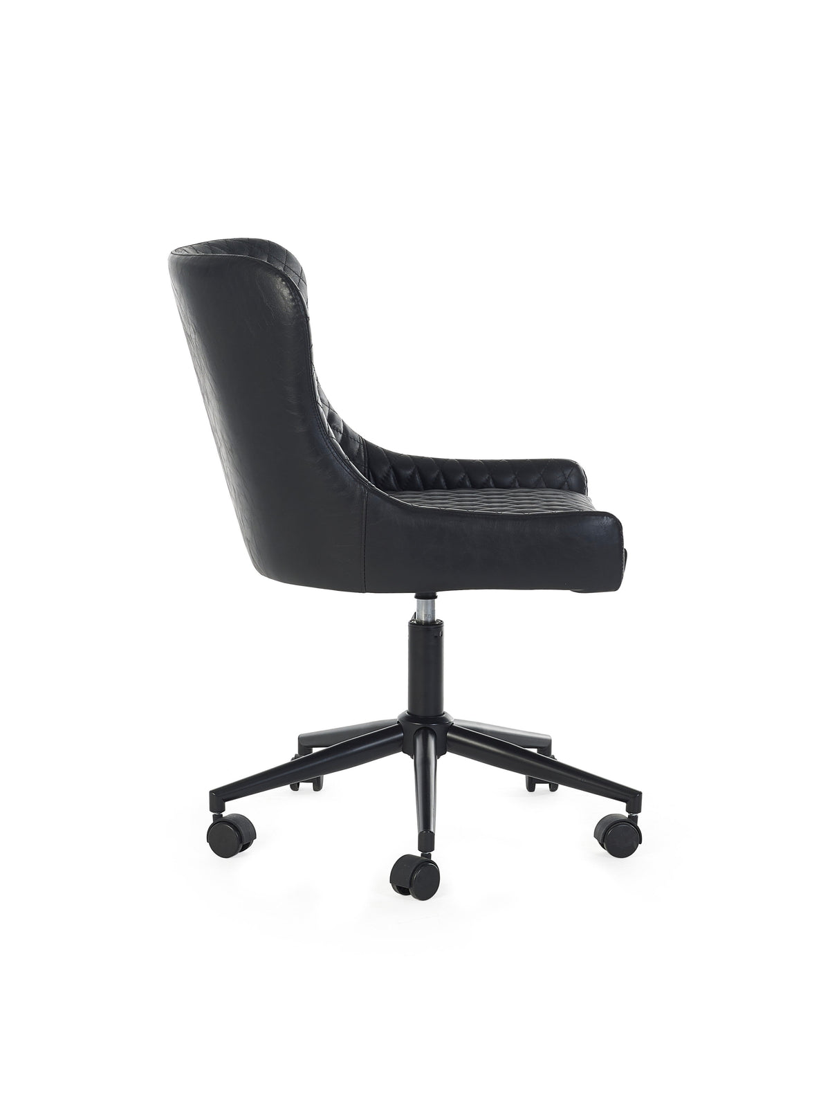 Luxe Office Chair In Black Faux Leather
