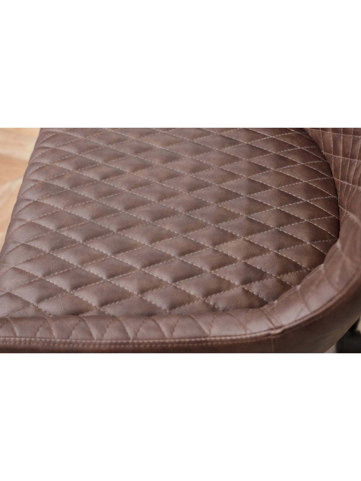 Luxe Office Chair In Brown Faux Leather