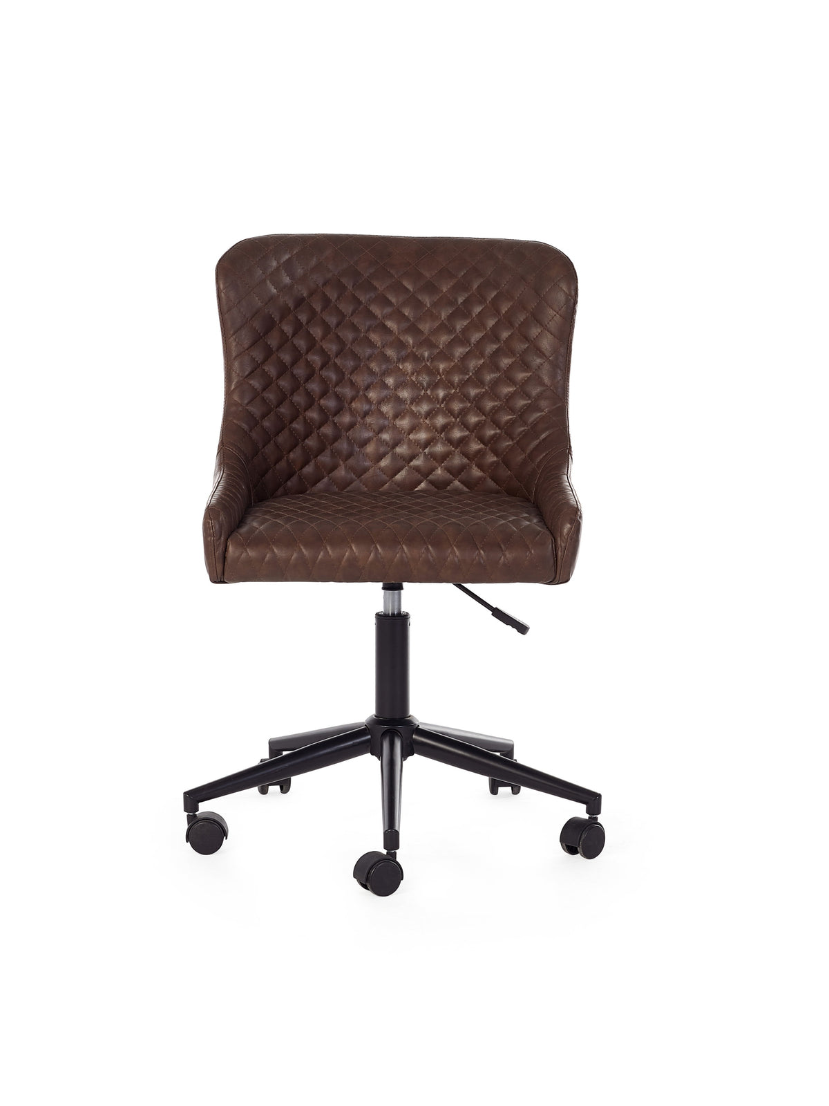 Luxe Office Chair In Brown Faux Leather