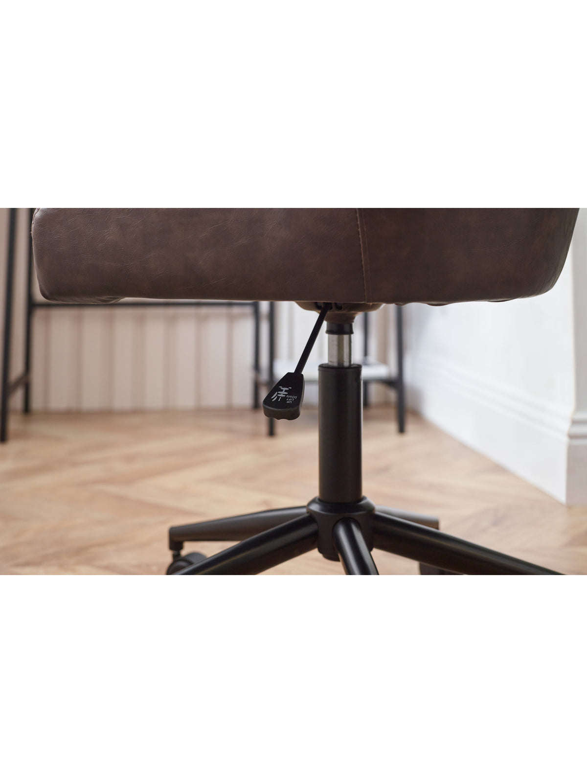 Luxe Office Chair In Brown Faux Leather