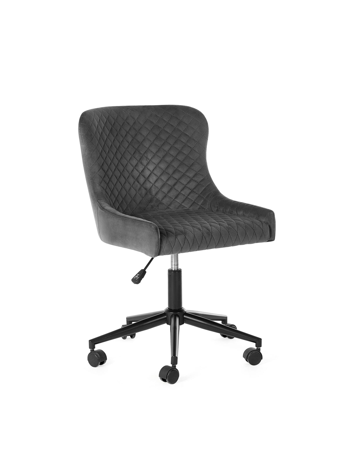 Luxe Office Chair In Grey Velvet