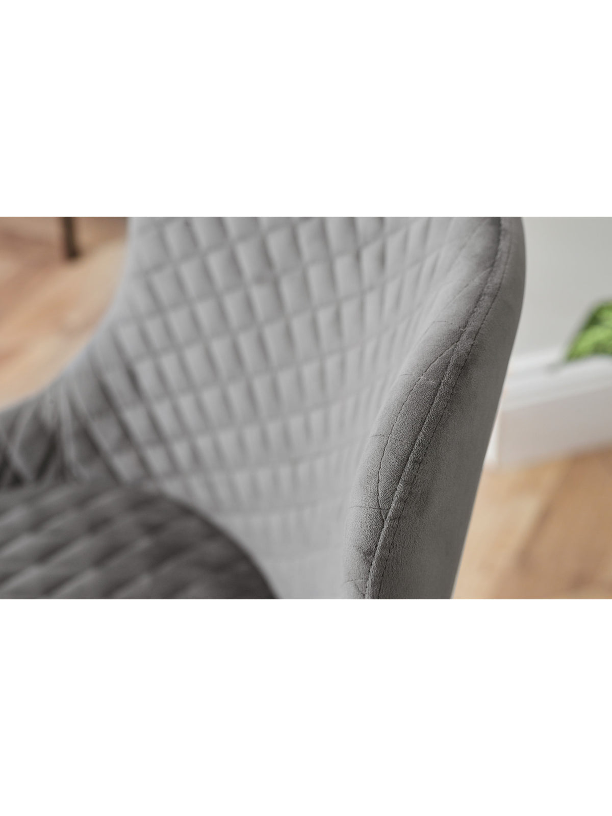 Luxe Office Chair In Grey Velvet